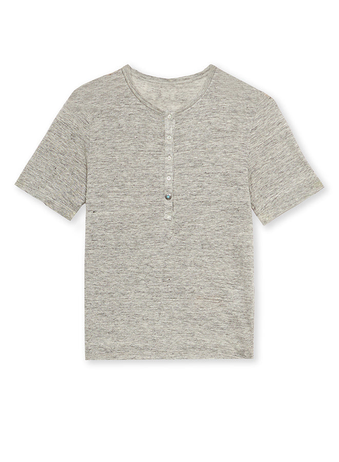 Charlie T-Shirt Serafino In Jersey Di Lino