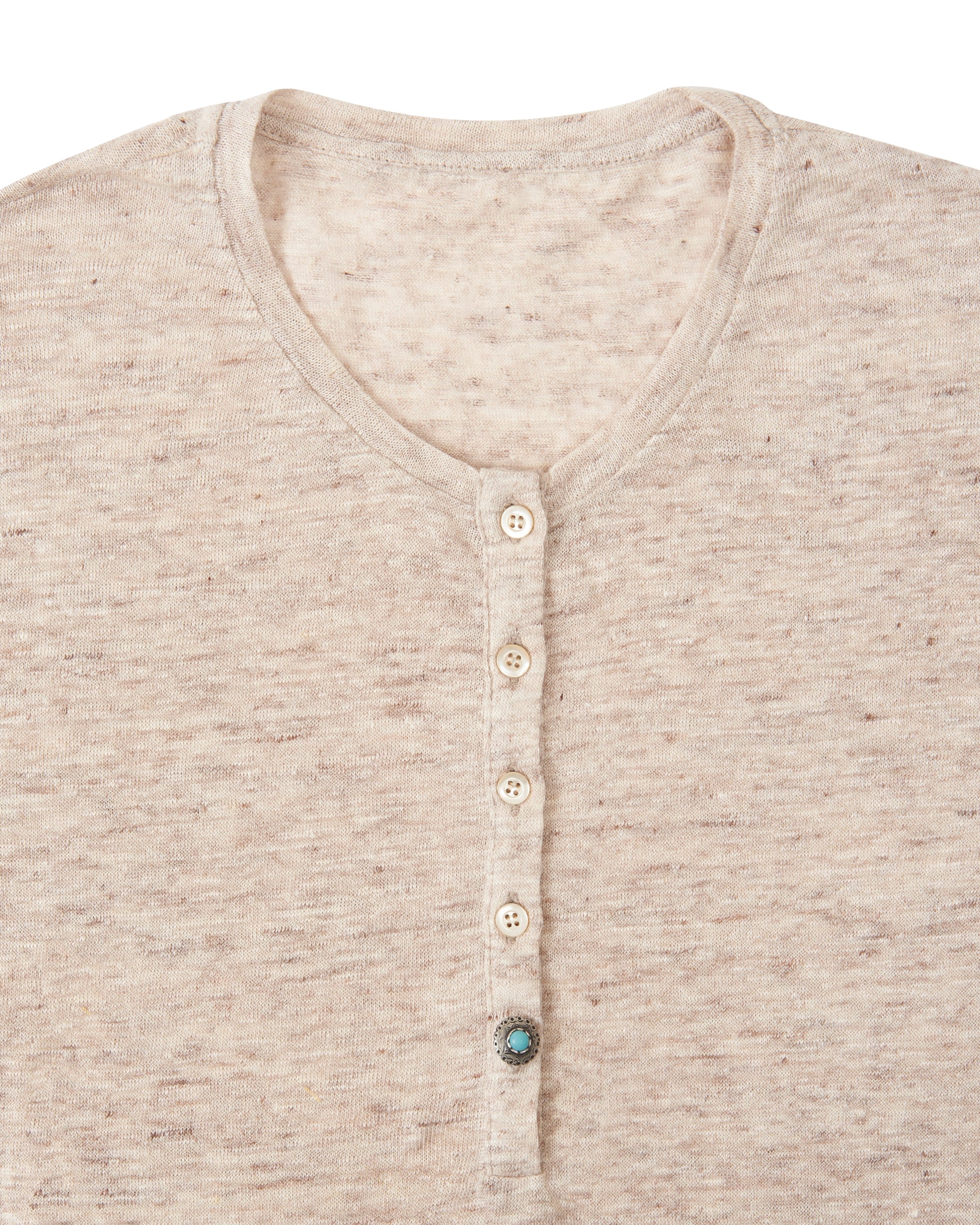 Coralie T-Shirt Serafino in Lino Melange