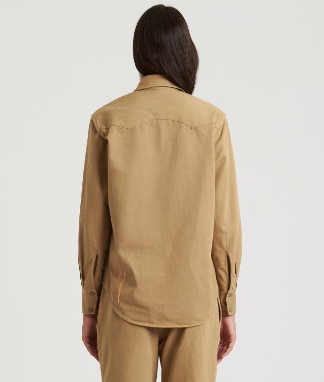 Elpasot Camicia Texana In Herringbone di Cotone