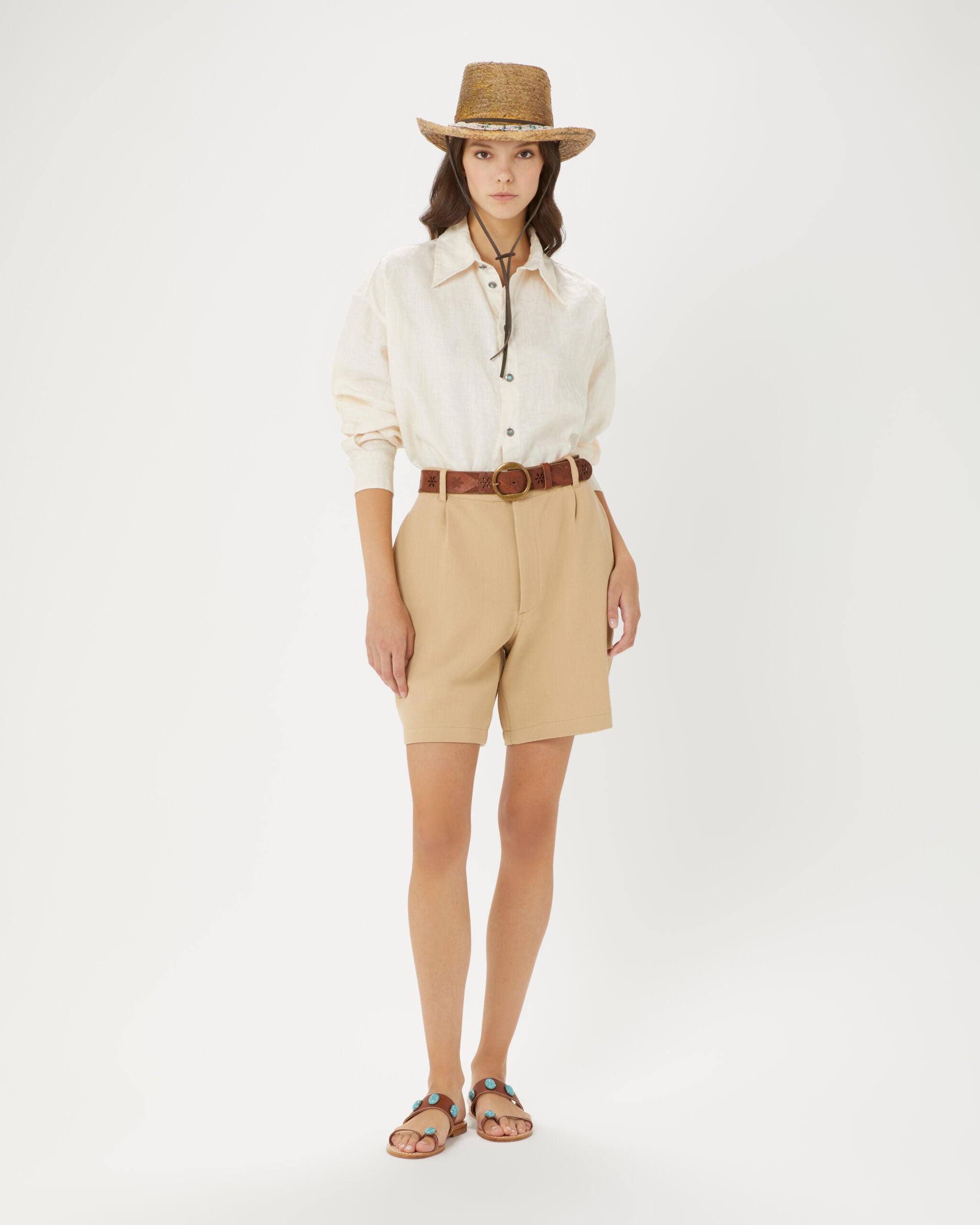 Jillian Cotton Bermuda with Pences