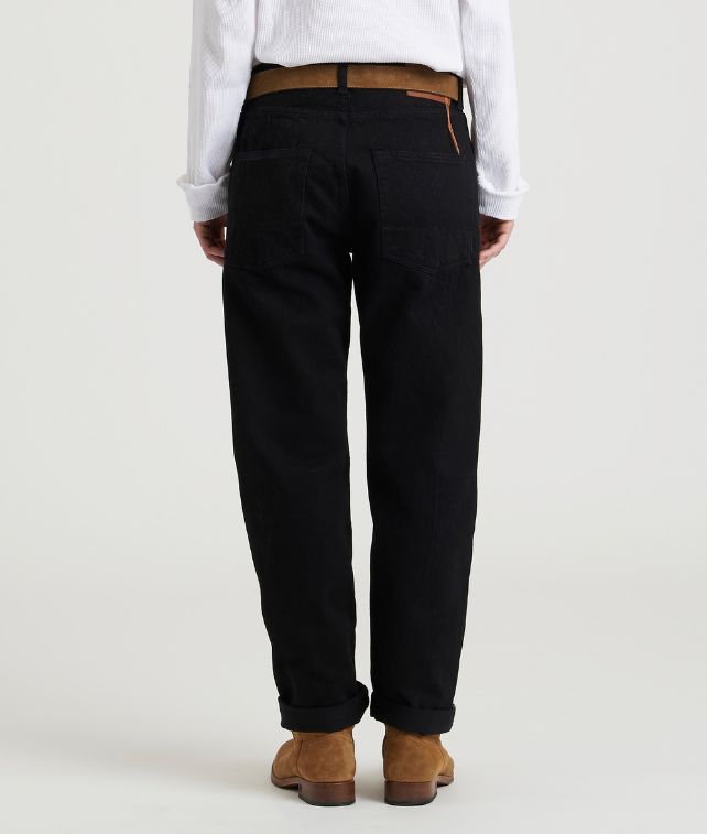 965 John Japan Denim Cimosato 5 Tasche Regular Fit Black