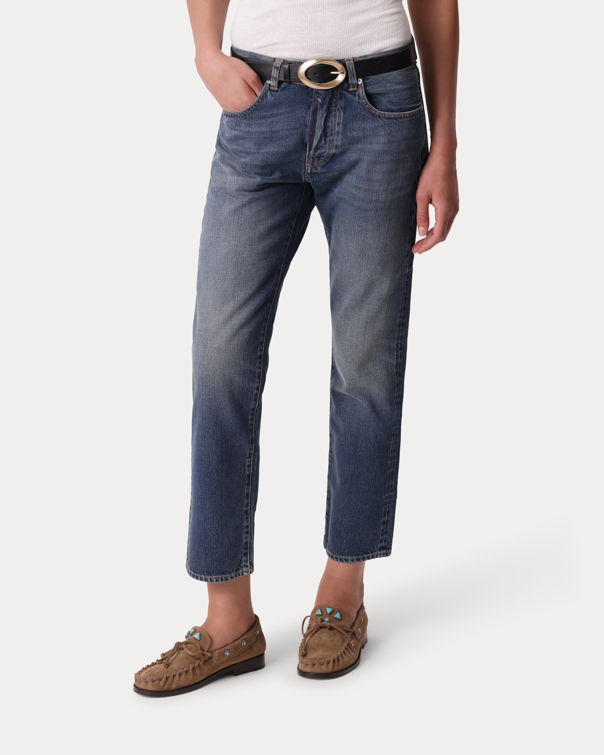965 John Japan Selvedge Denim 5 Pocket Regular Fit Bleach Wash