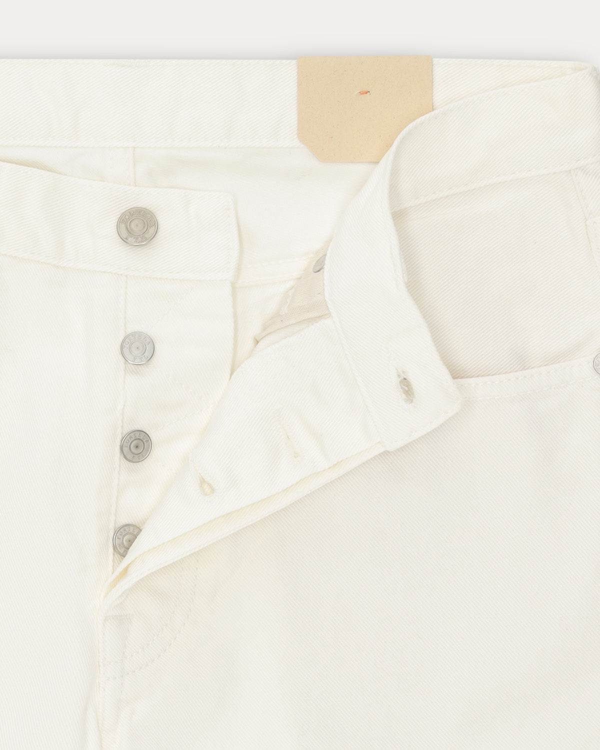 965 John Pantaloni 5 Tasche in Denim Ecrù