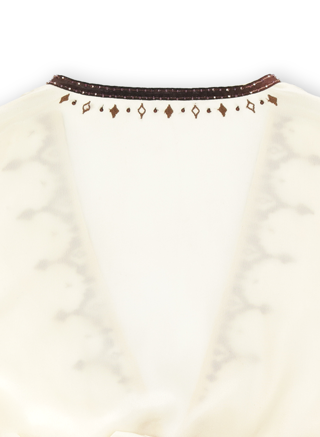 Ada Abito Ricamato In Creponne Di Seta