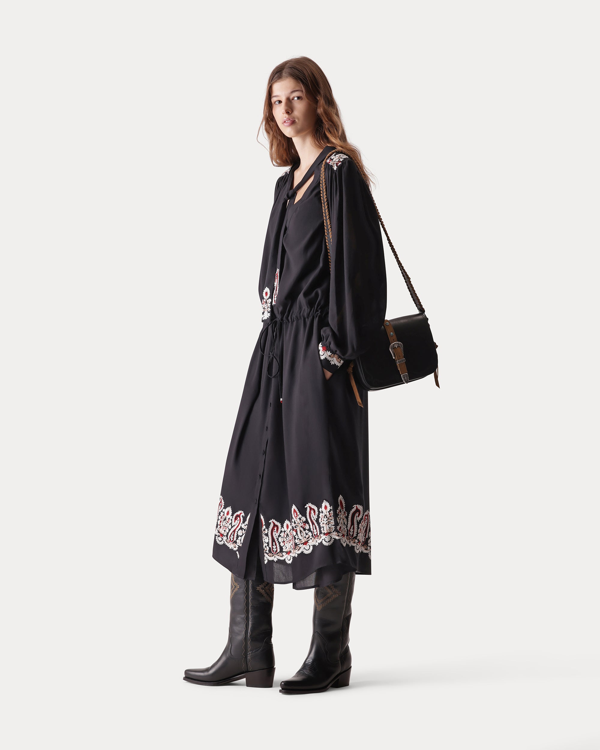 Alana Embroidered Viscose Dress