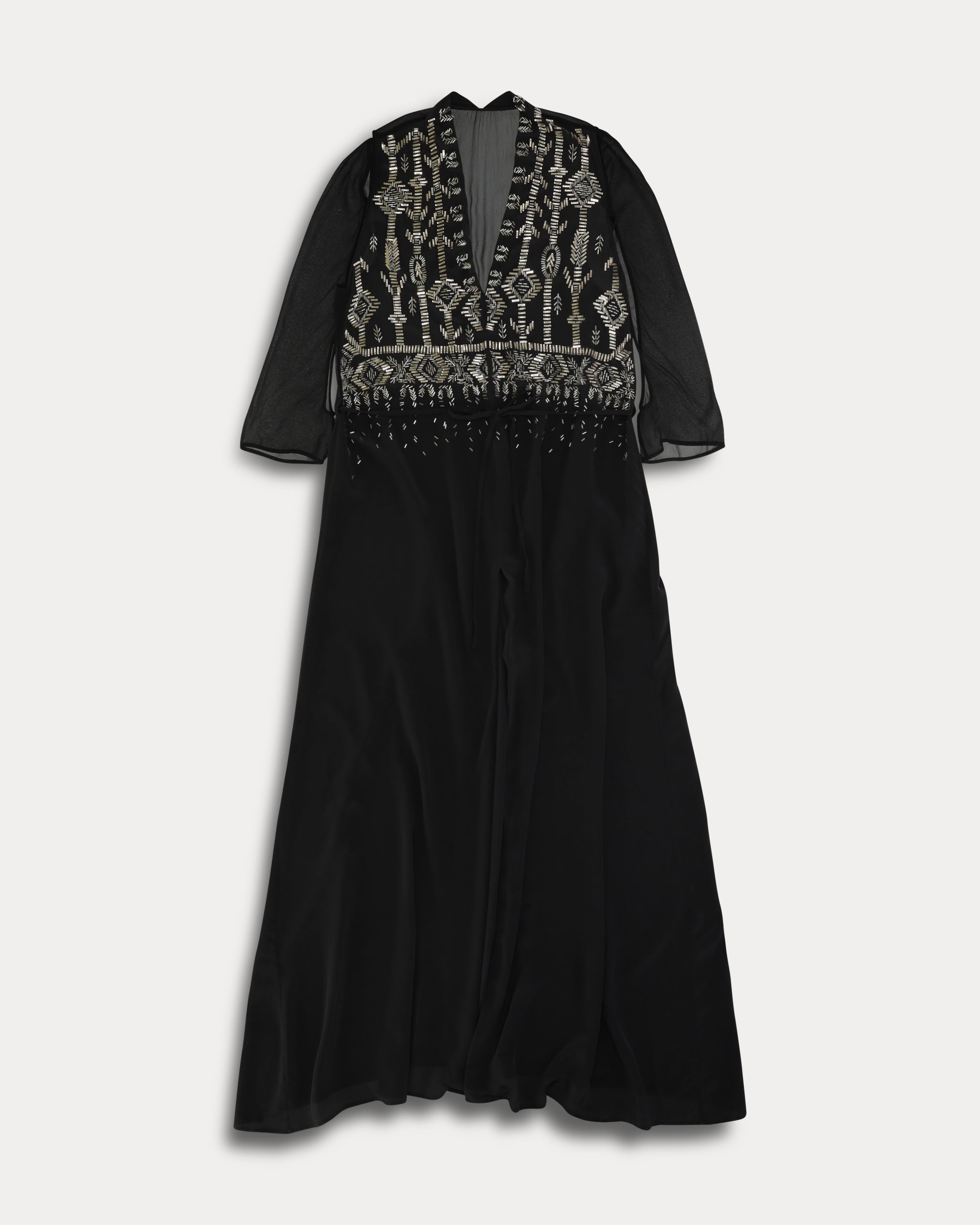 Alia Embroidered Silk Crepe Dress