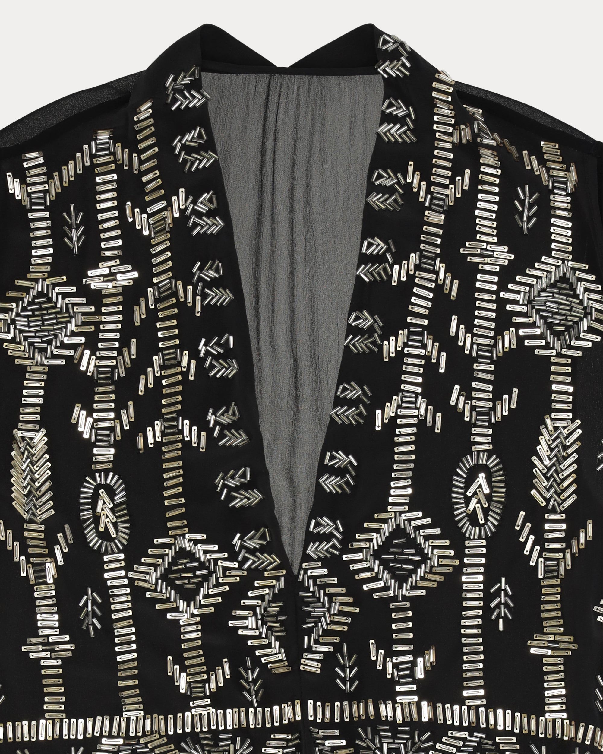 Alia Embroidered Silk Crepe Dress