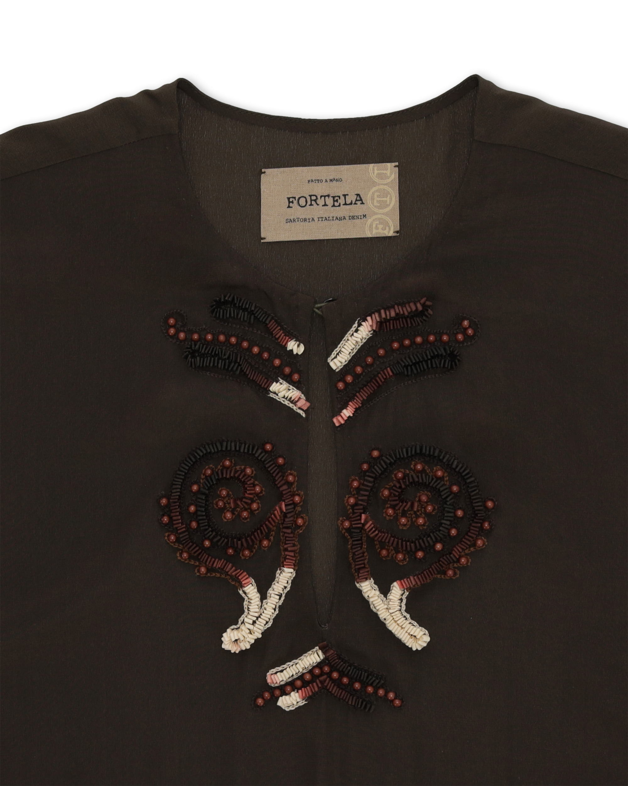 Allegral Abito Ricamato In Crepe di Seta