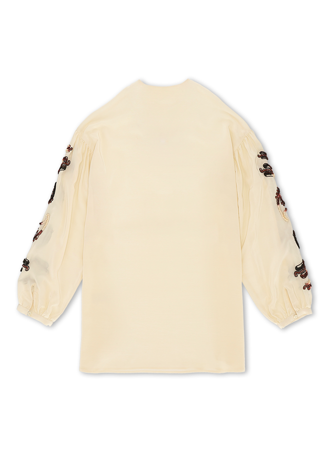 Allegra Camicia Ricamata In Seta