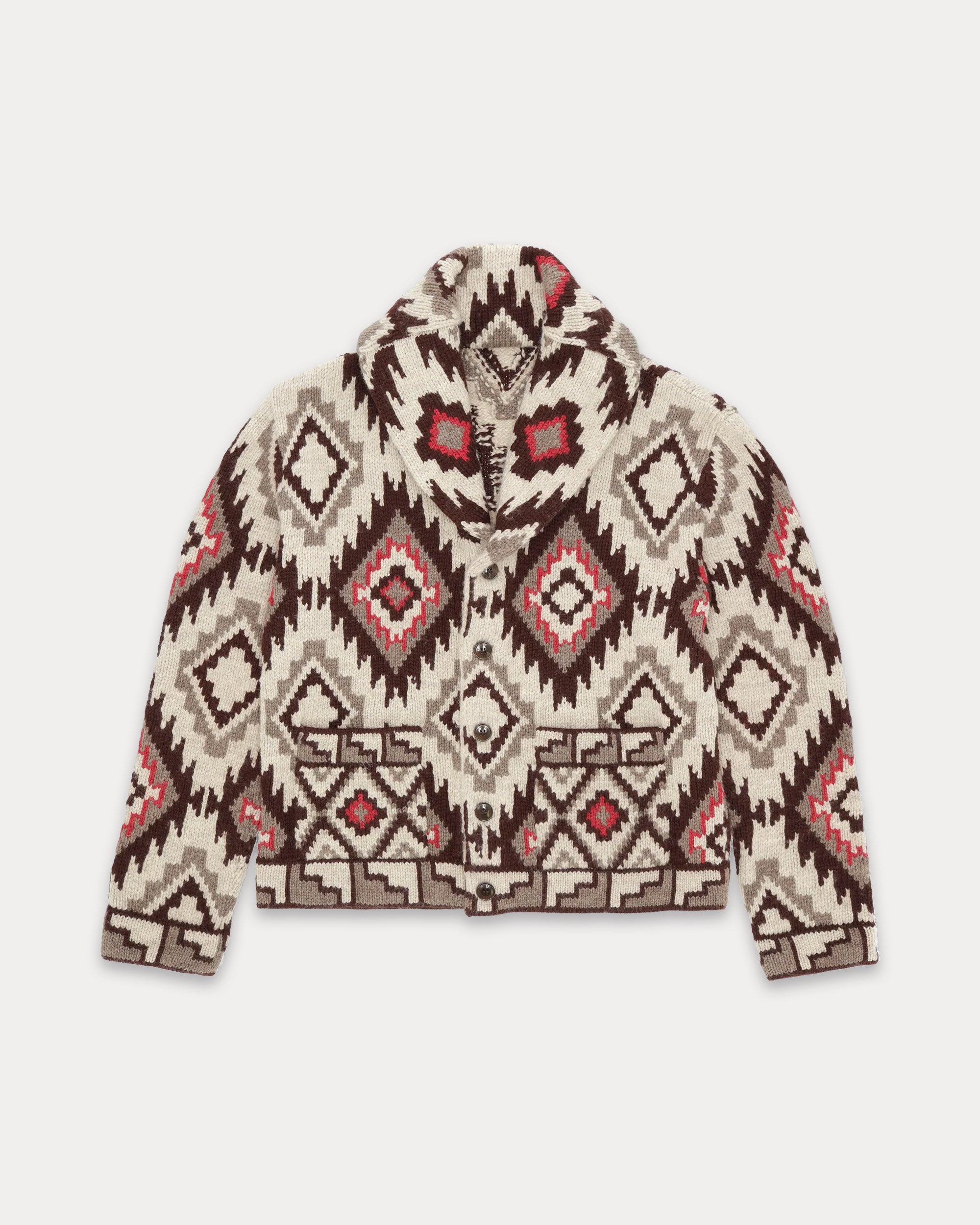 Walter Cardigan In Lana Motivo Navajo