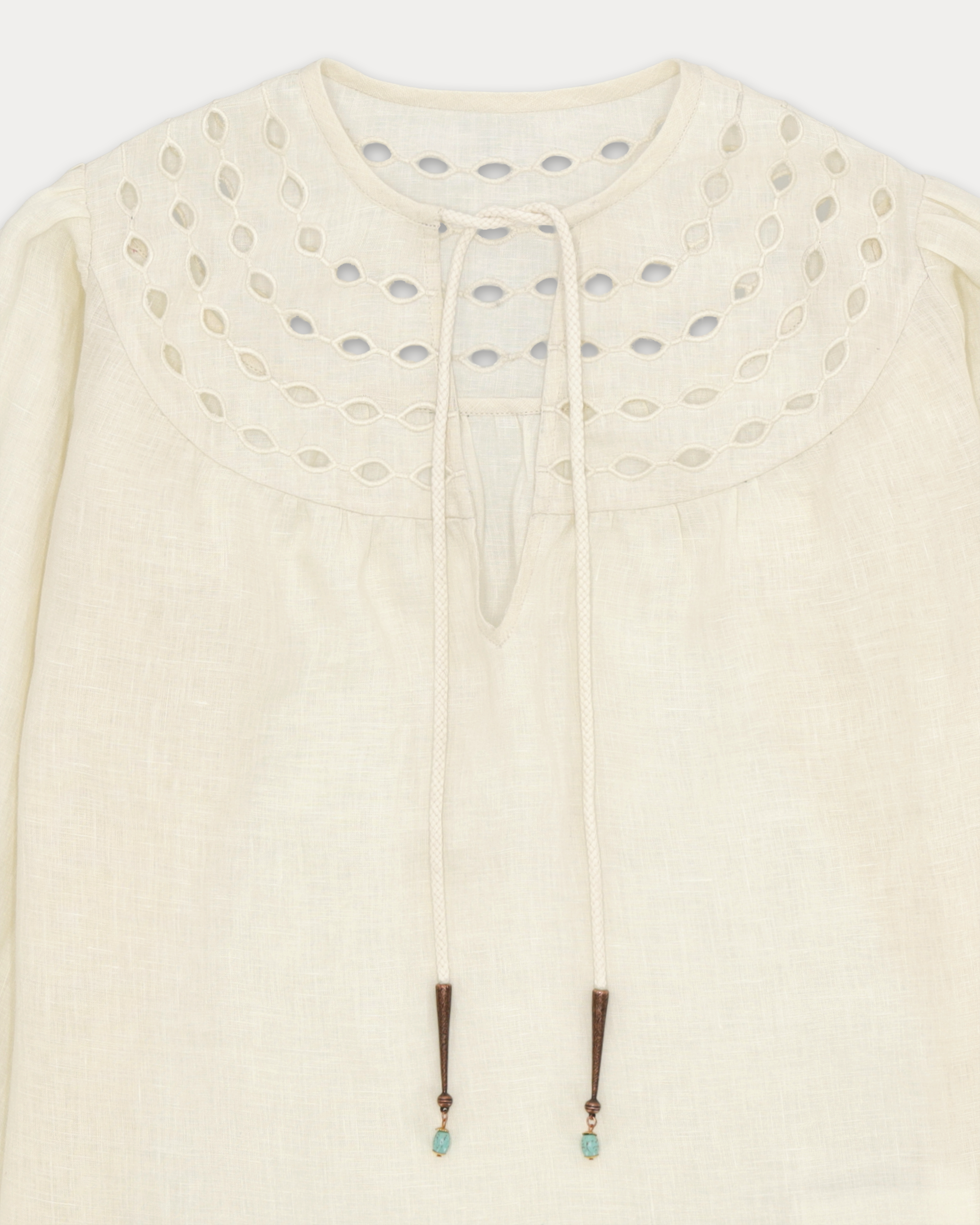 Angele Camicia Ricamata In Lino