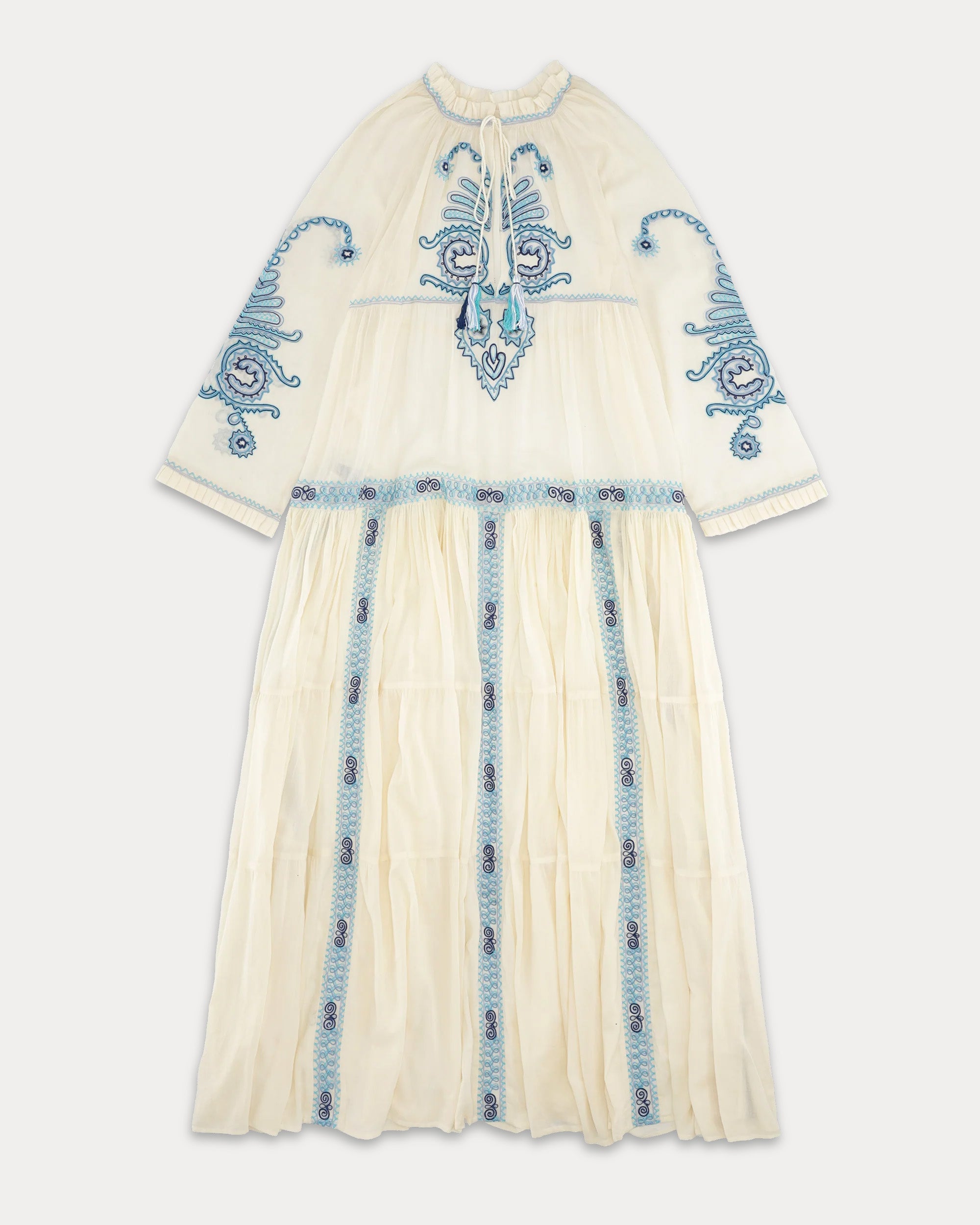 Arsia Embroidered Cotton Muslin Caftan