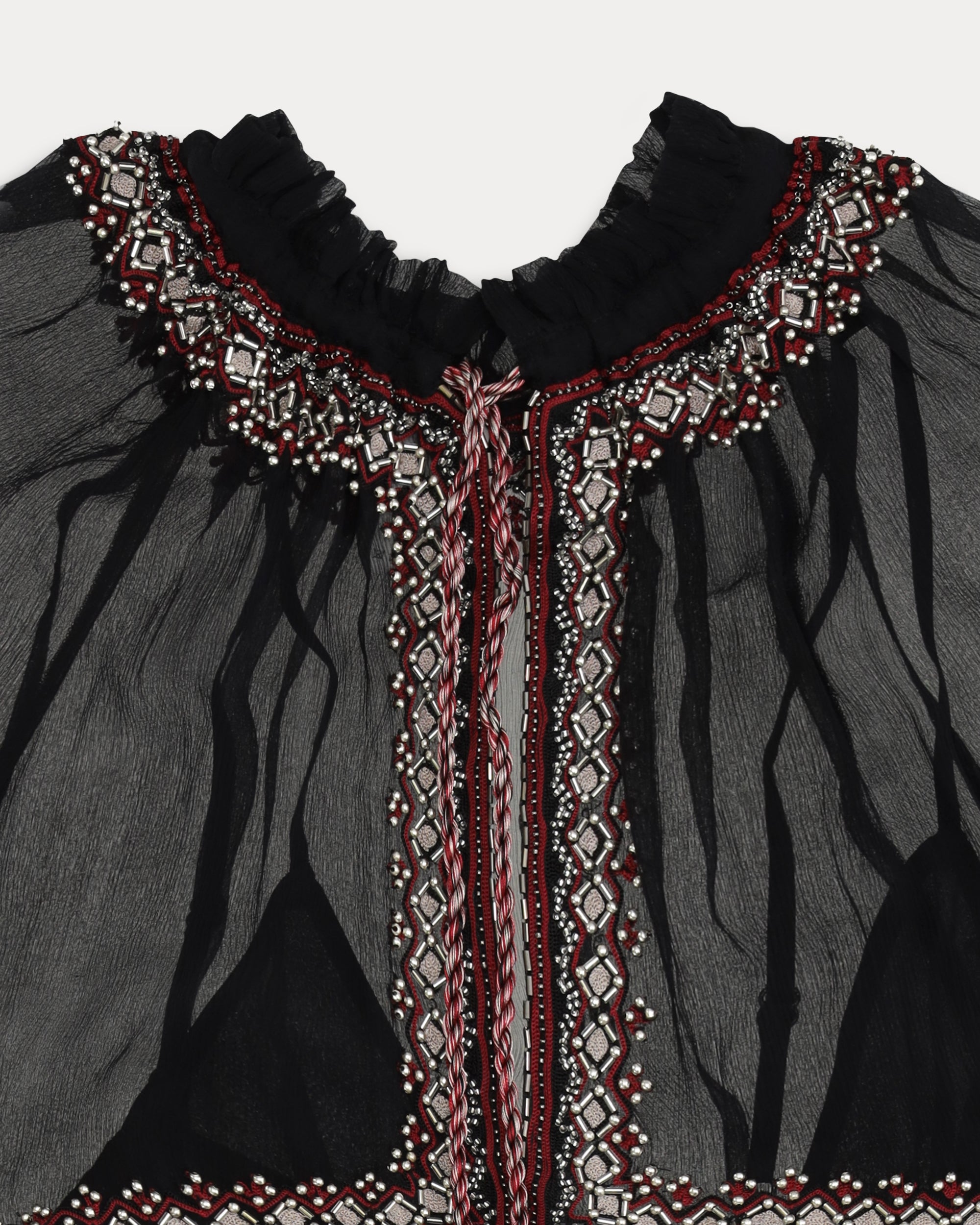 Arsia Embroidered Silk Chiffon Dress