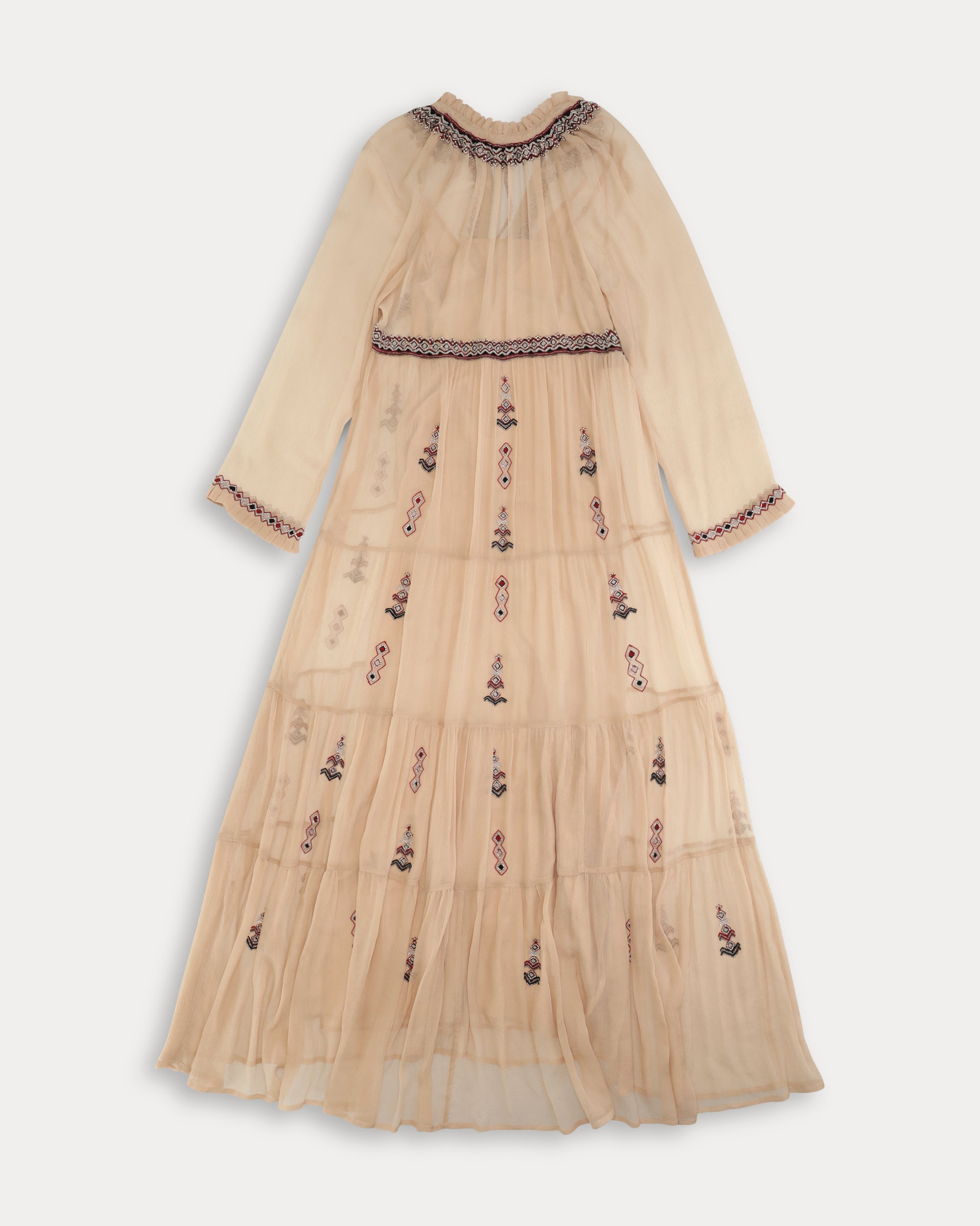 Arsia Embroidered Silk Chiffon Dress