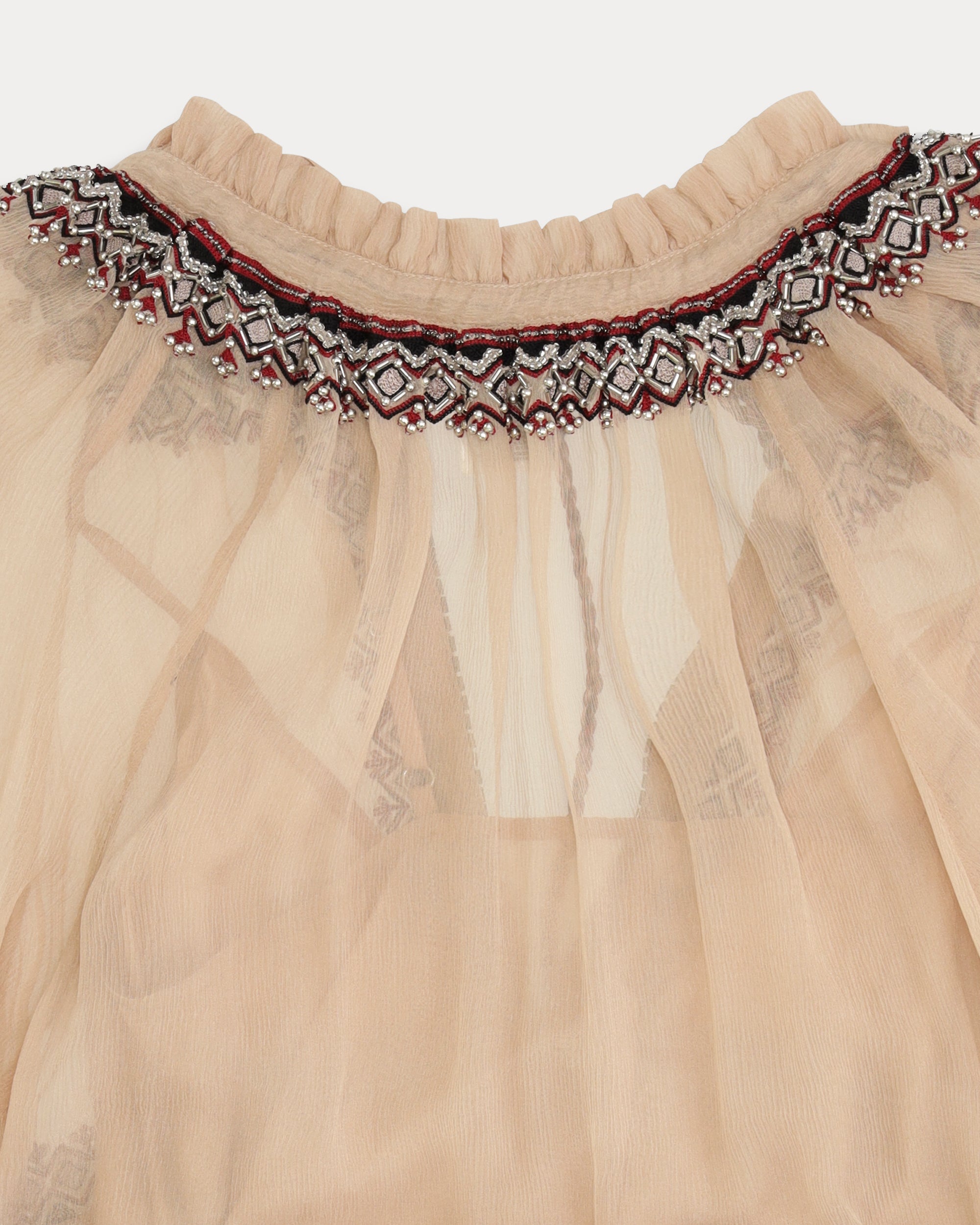 Arsia Embroidered Silk Chiffon Dress