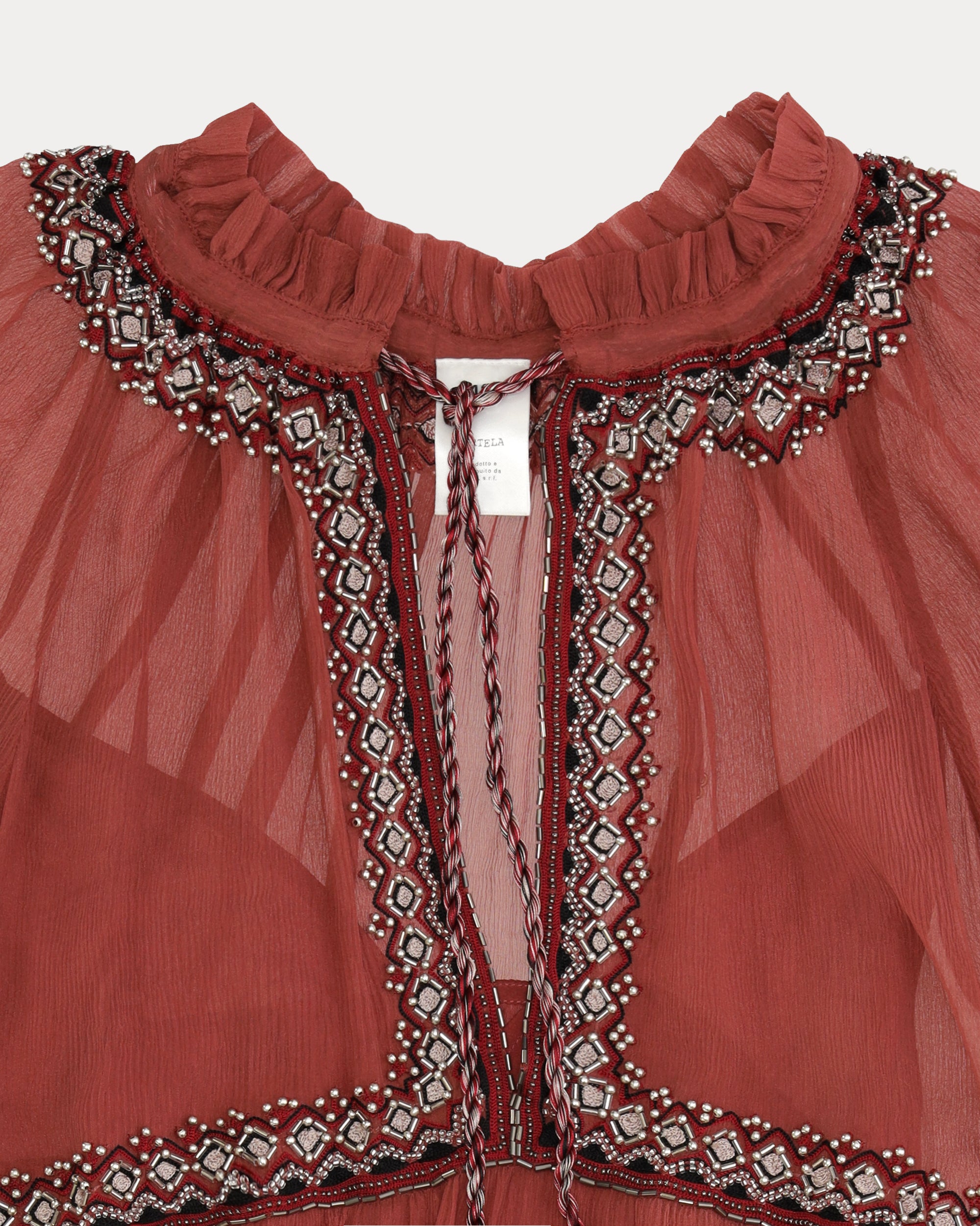 Arsia Embroidered Silk Chiffon Dress