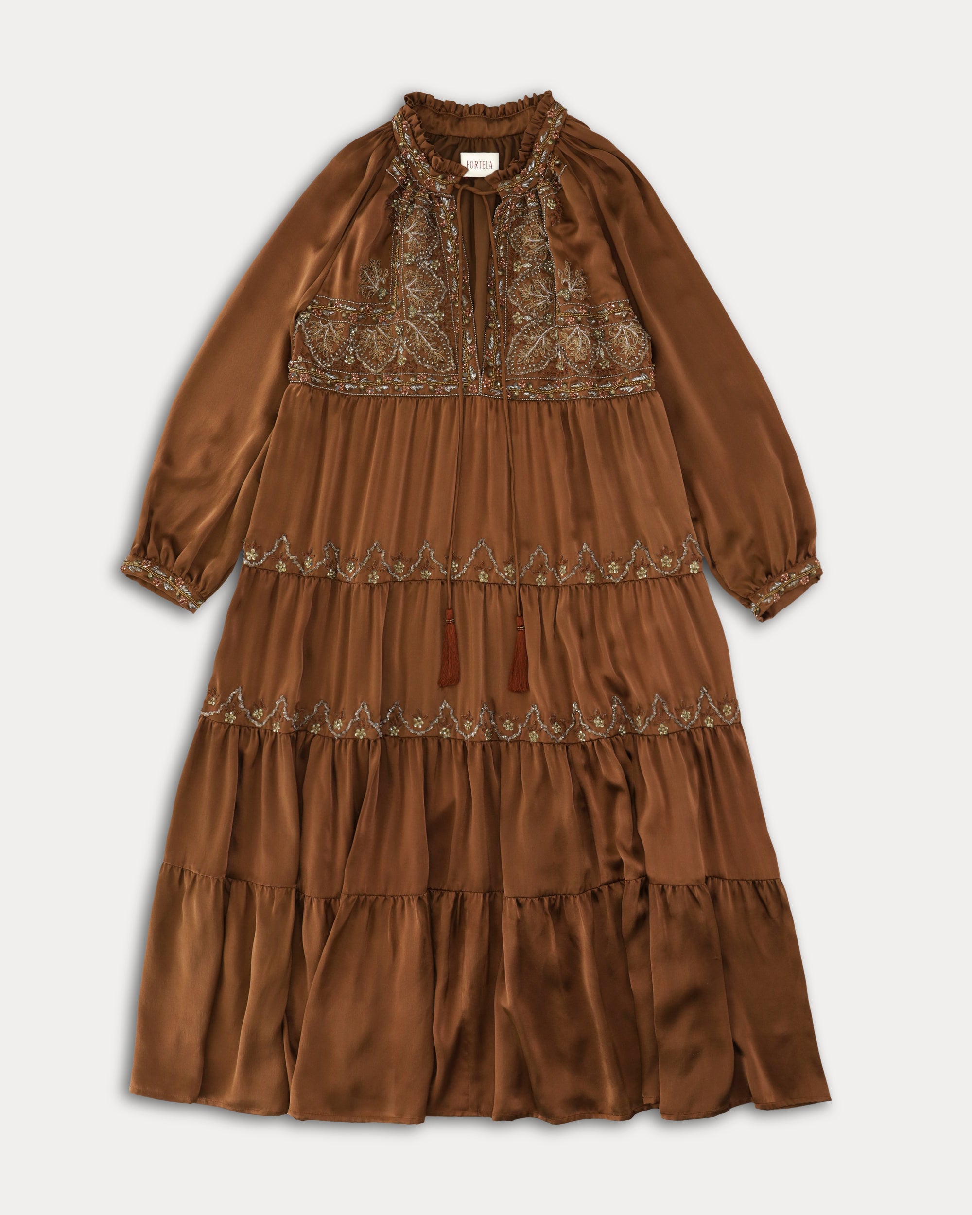 Arsia Embroidered Silk Caftan