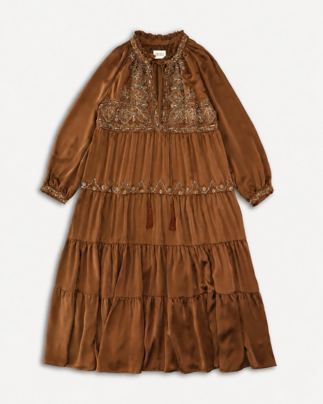 Arsia Embroidered Silk Caftan