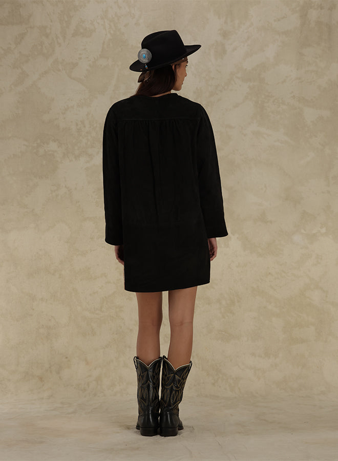 Athena Abito Corto In Pelle Scamosciata