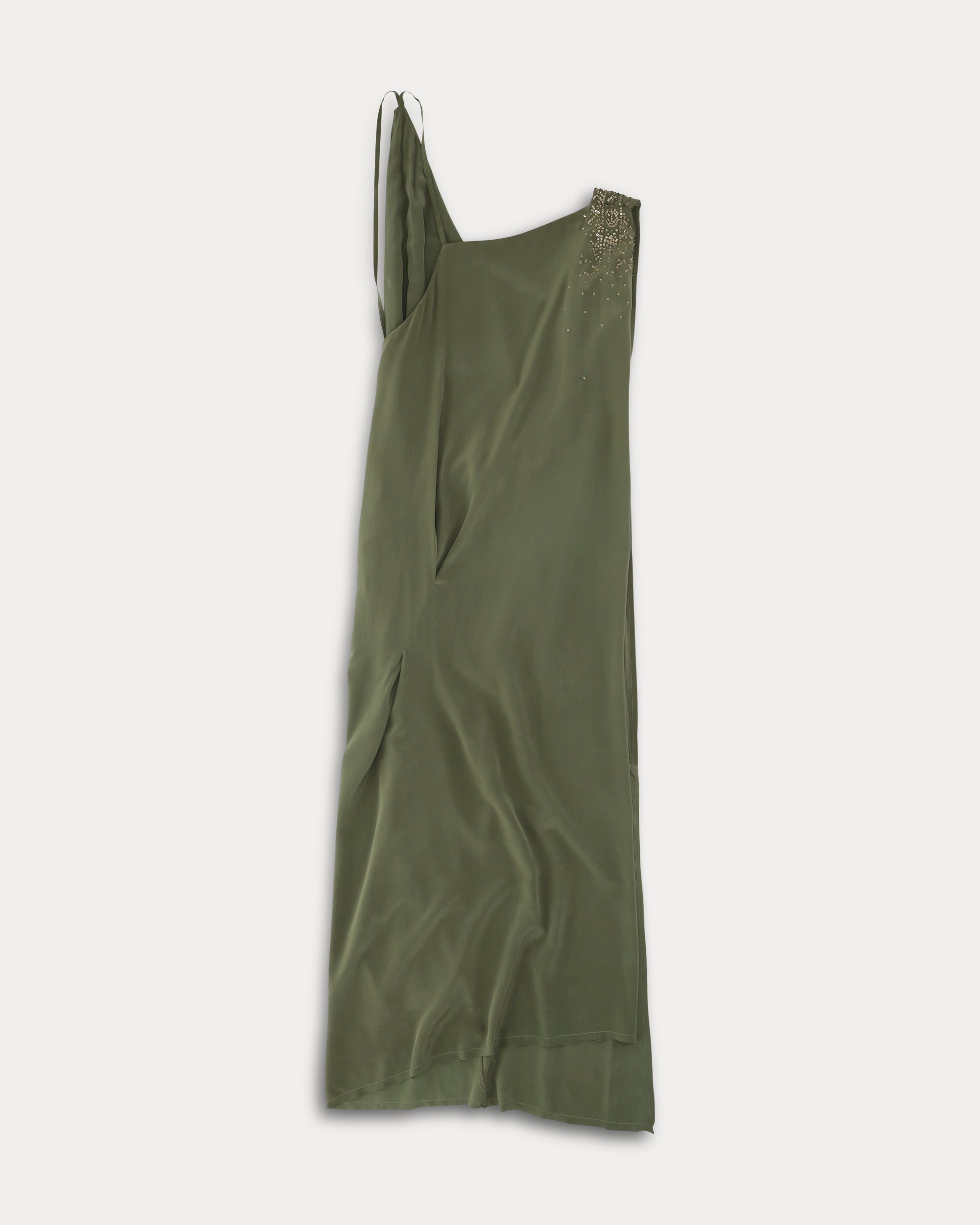 Azura Embroidered Silk Crepe Dress