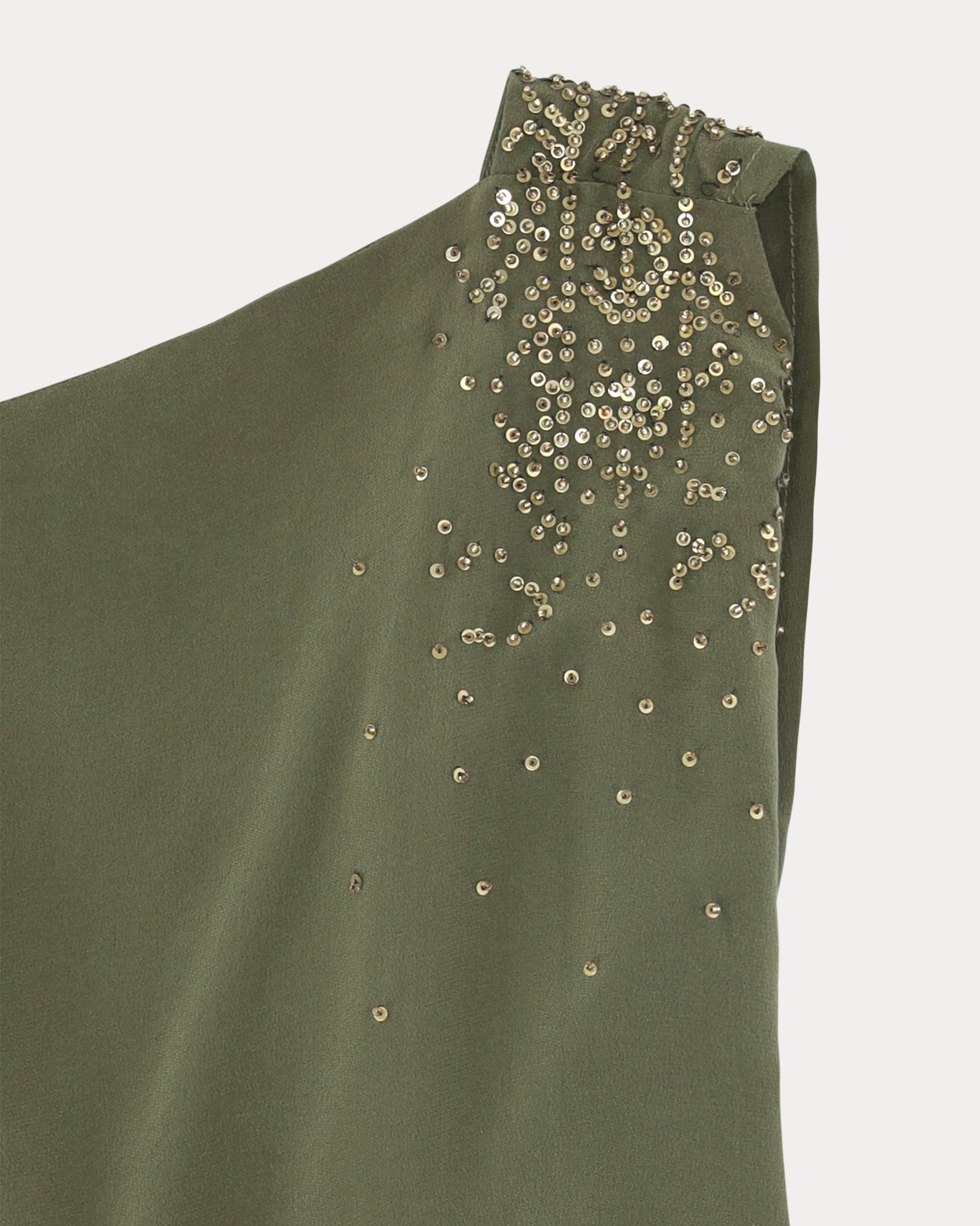 Azura Embroidered Silk Crepe Dress