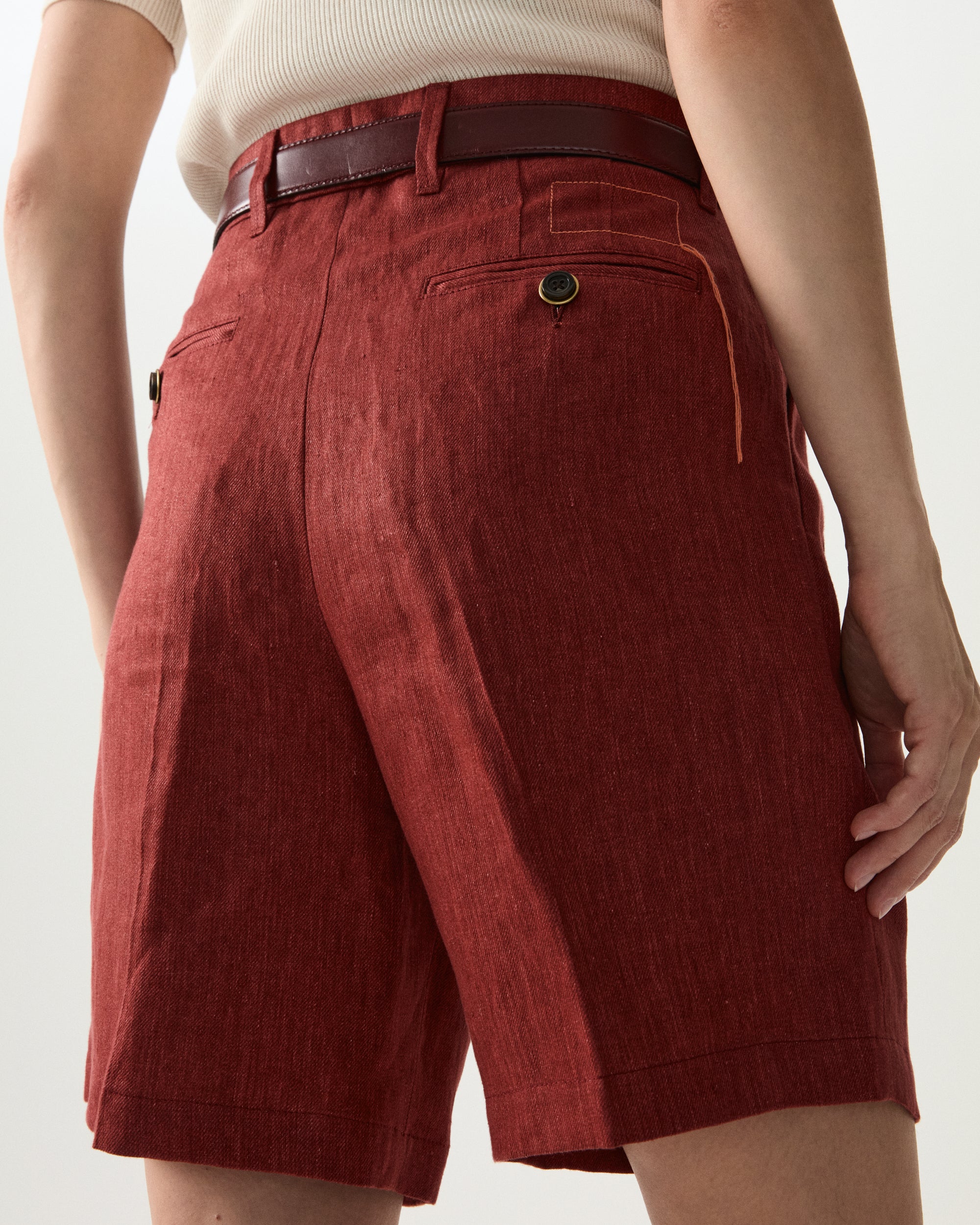 Beachshort Linen Shorts With Pleats