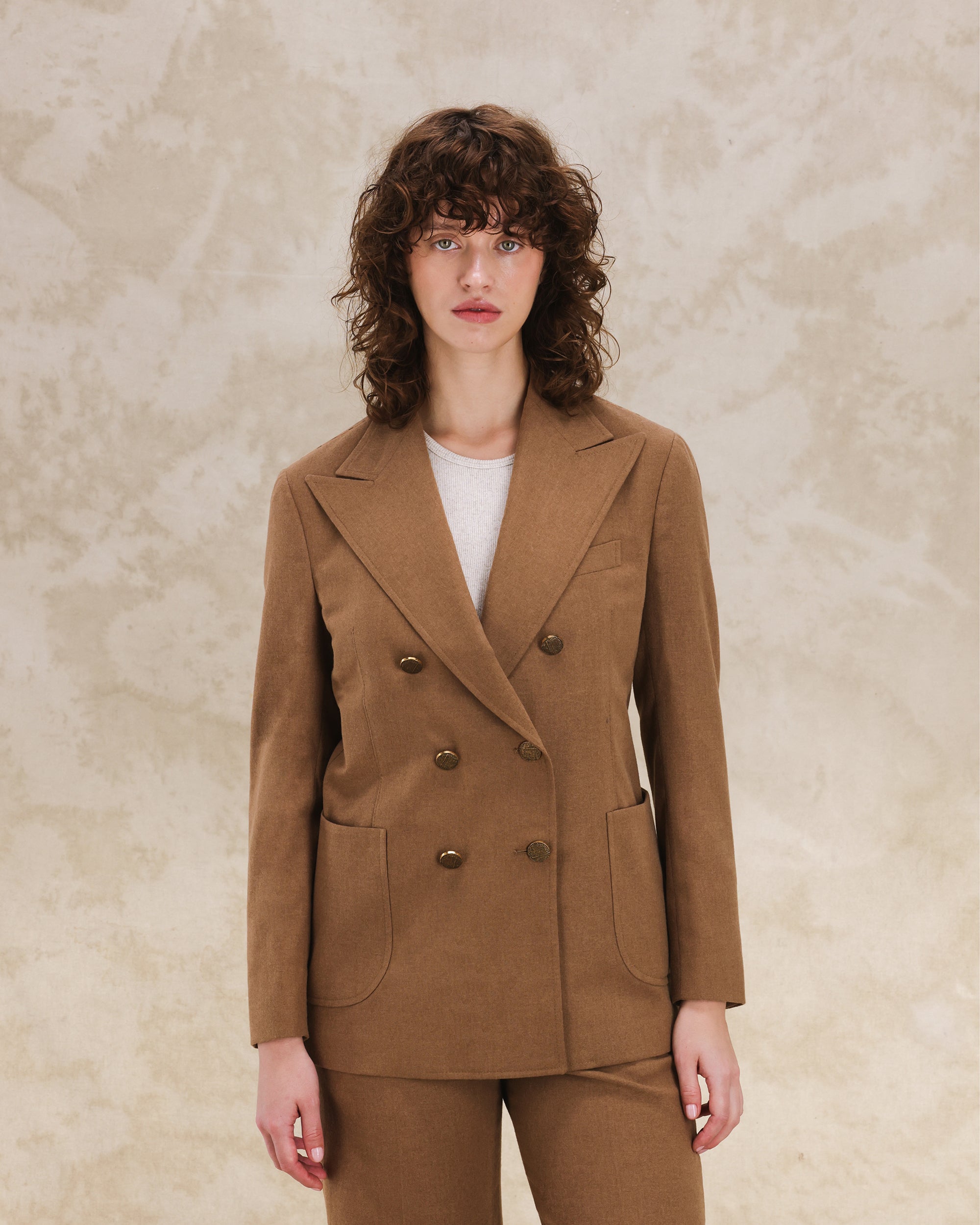 Bobbie Giacca Classica Doppiopetto In Flanella