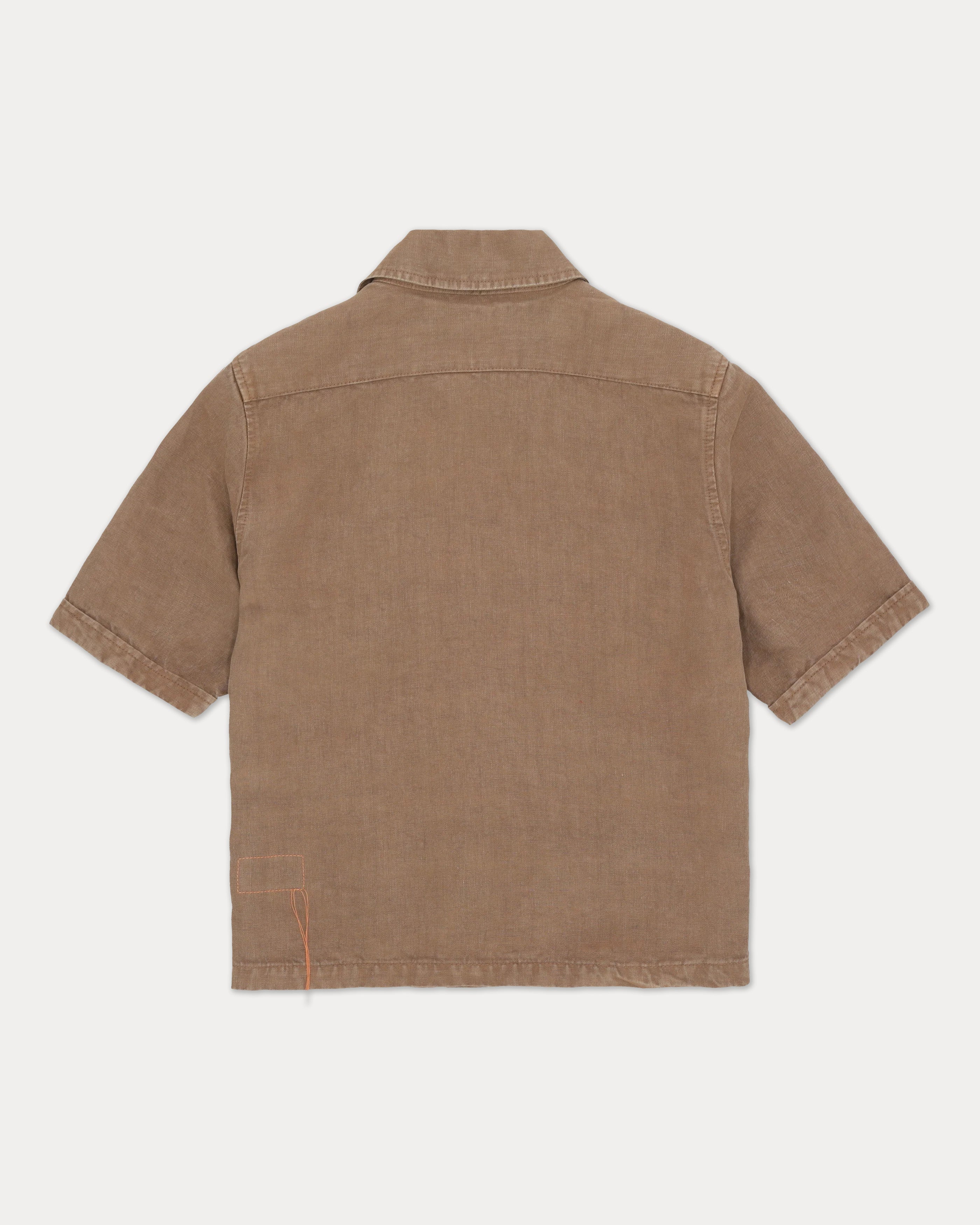 Bohem Camicia Safari Manica Corta In Lino