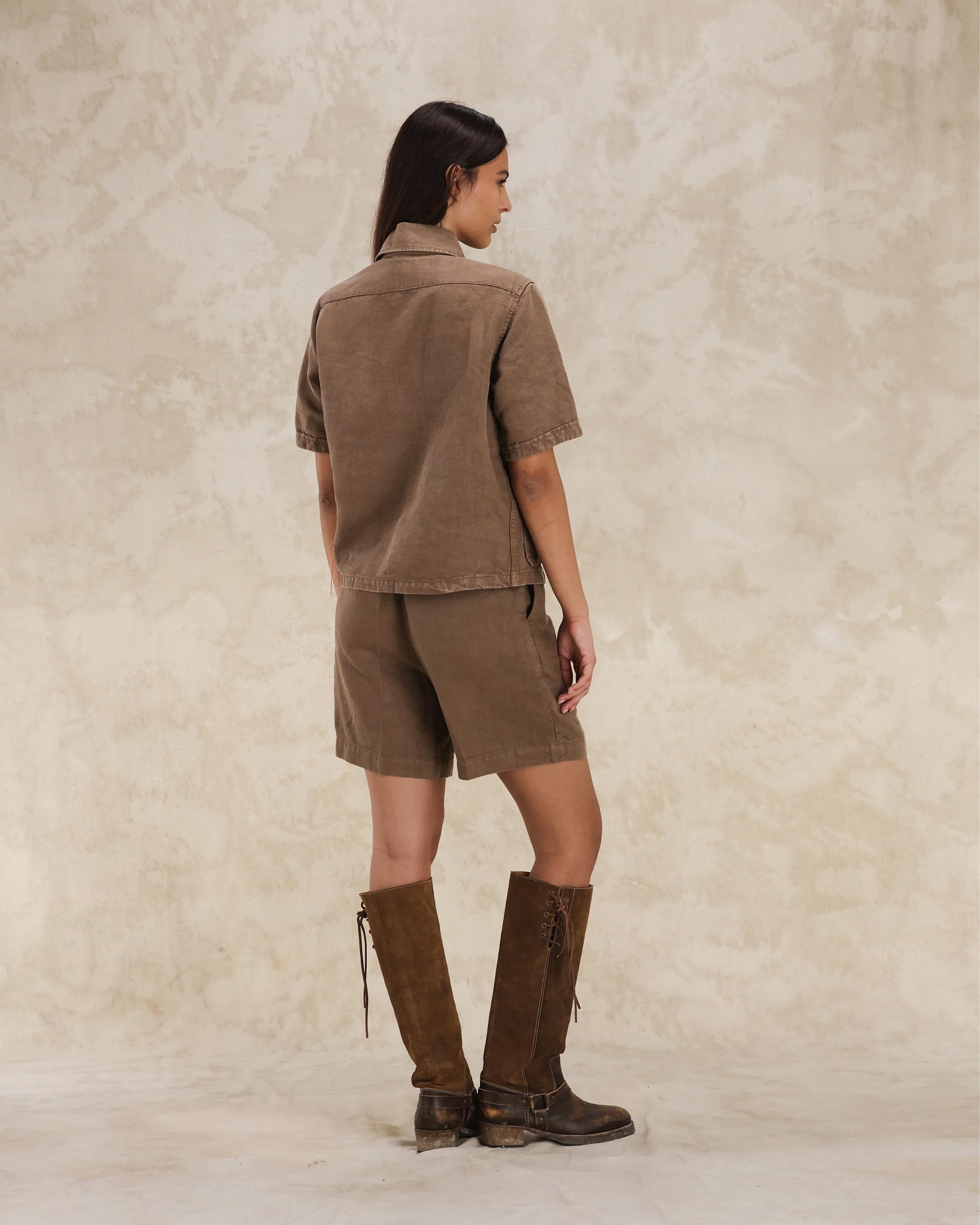 Bohem Short Sleeve Linen Safari Shirt