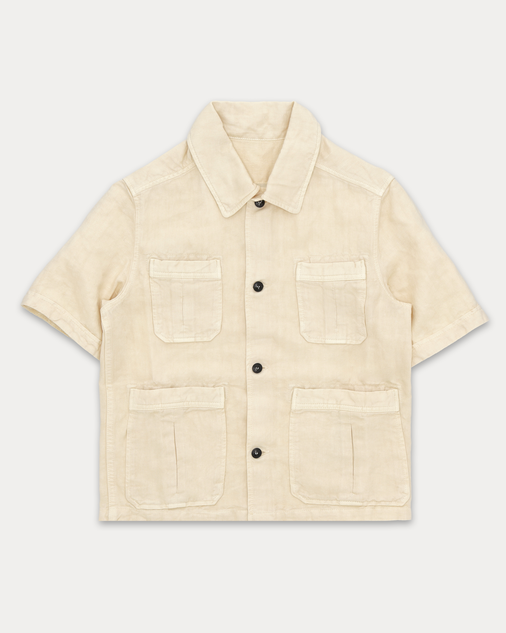 Bohem Camicia Safari Manica Corta In Lino