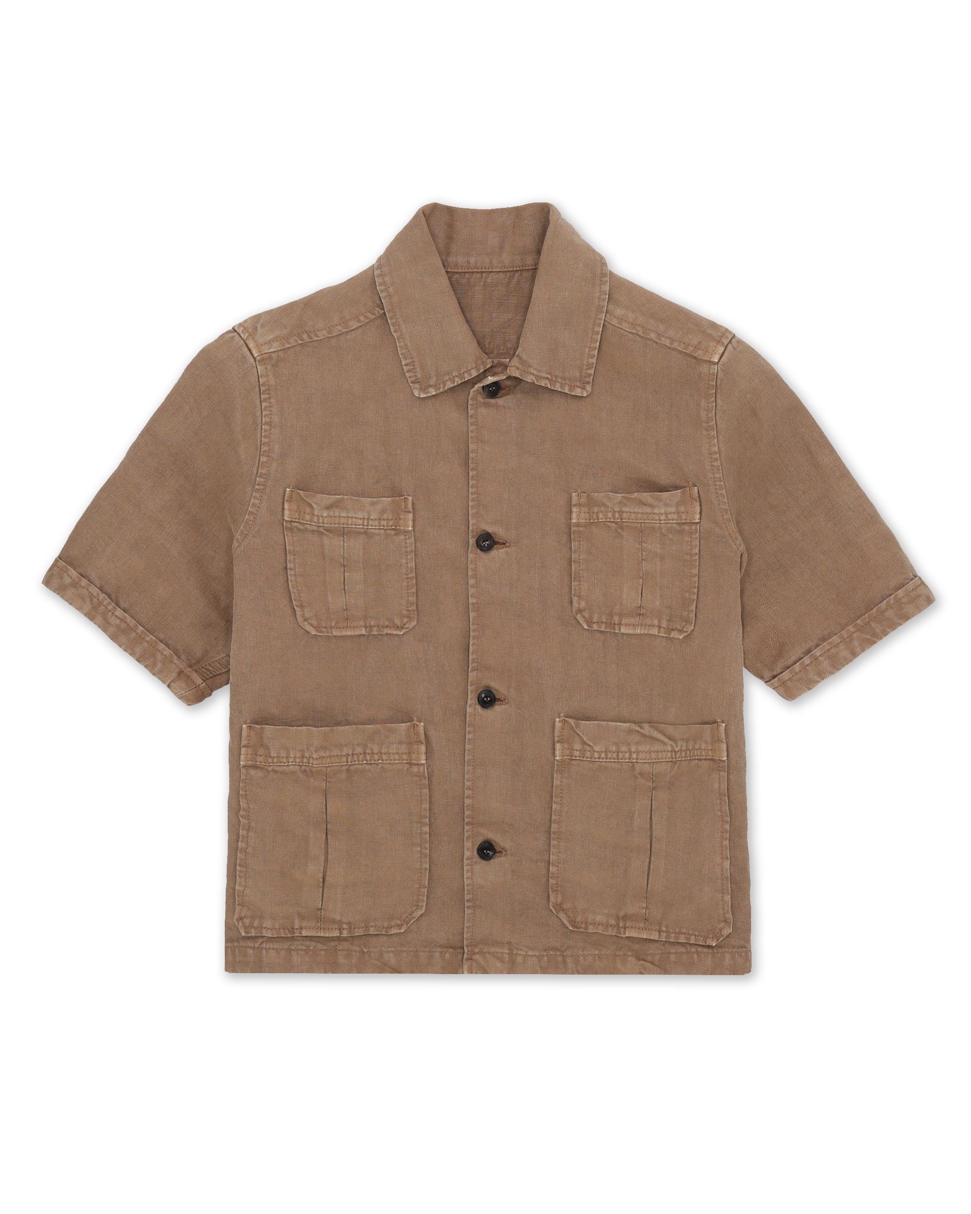 Bohem Camicia Safari Manica Corta In Lino