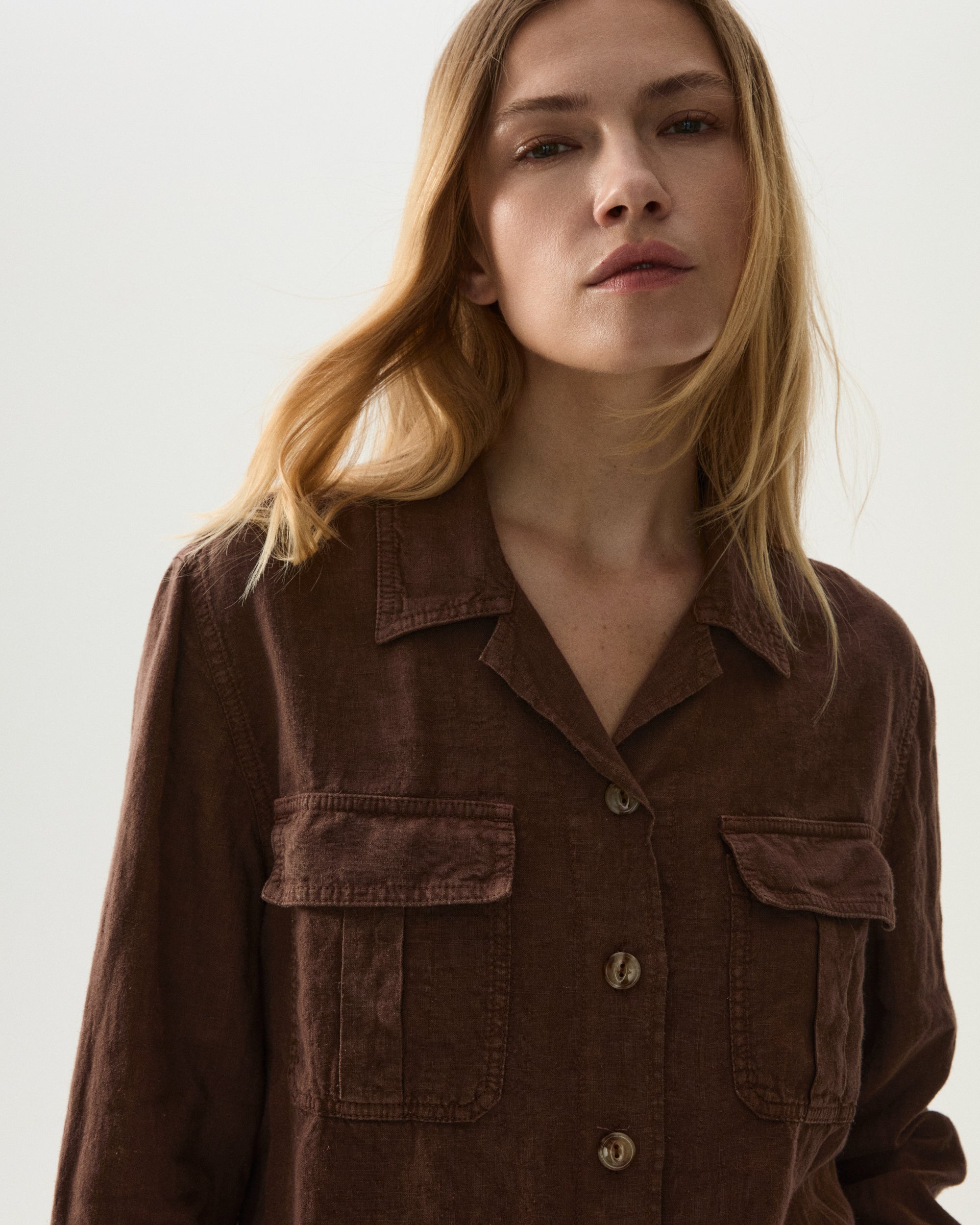 Bonnie Camicia Militare In Lino