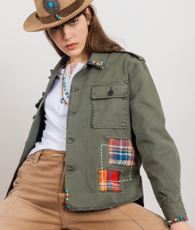 Bonnier Camicia In Herringbone Con Patch