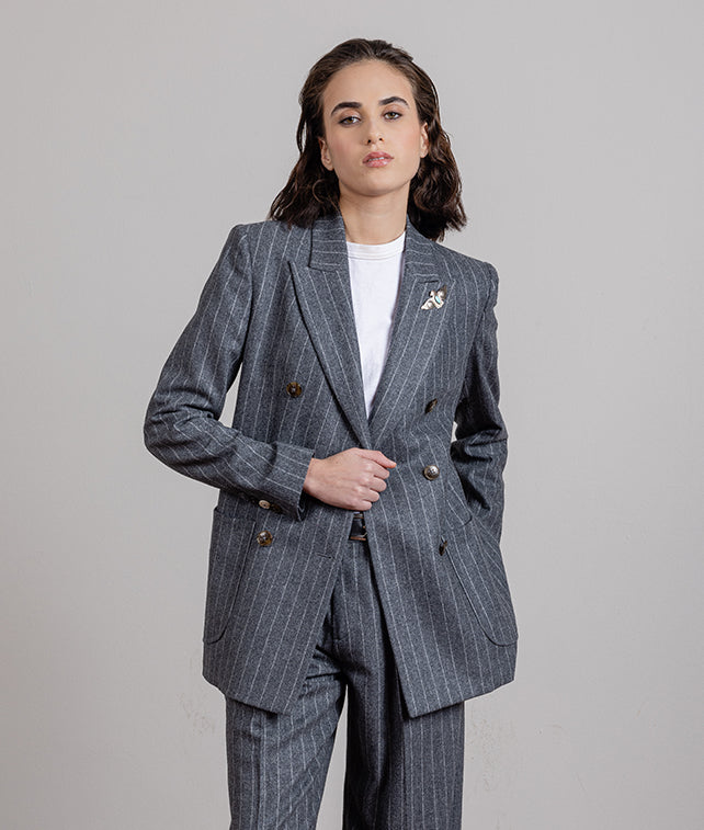 Brandy Jacket Classic Double-breasted Pinstripe