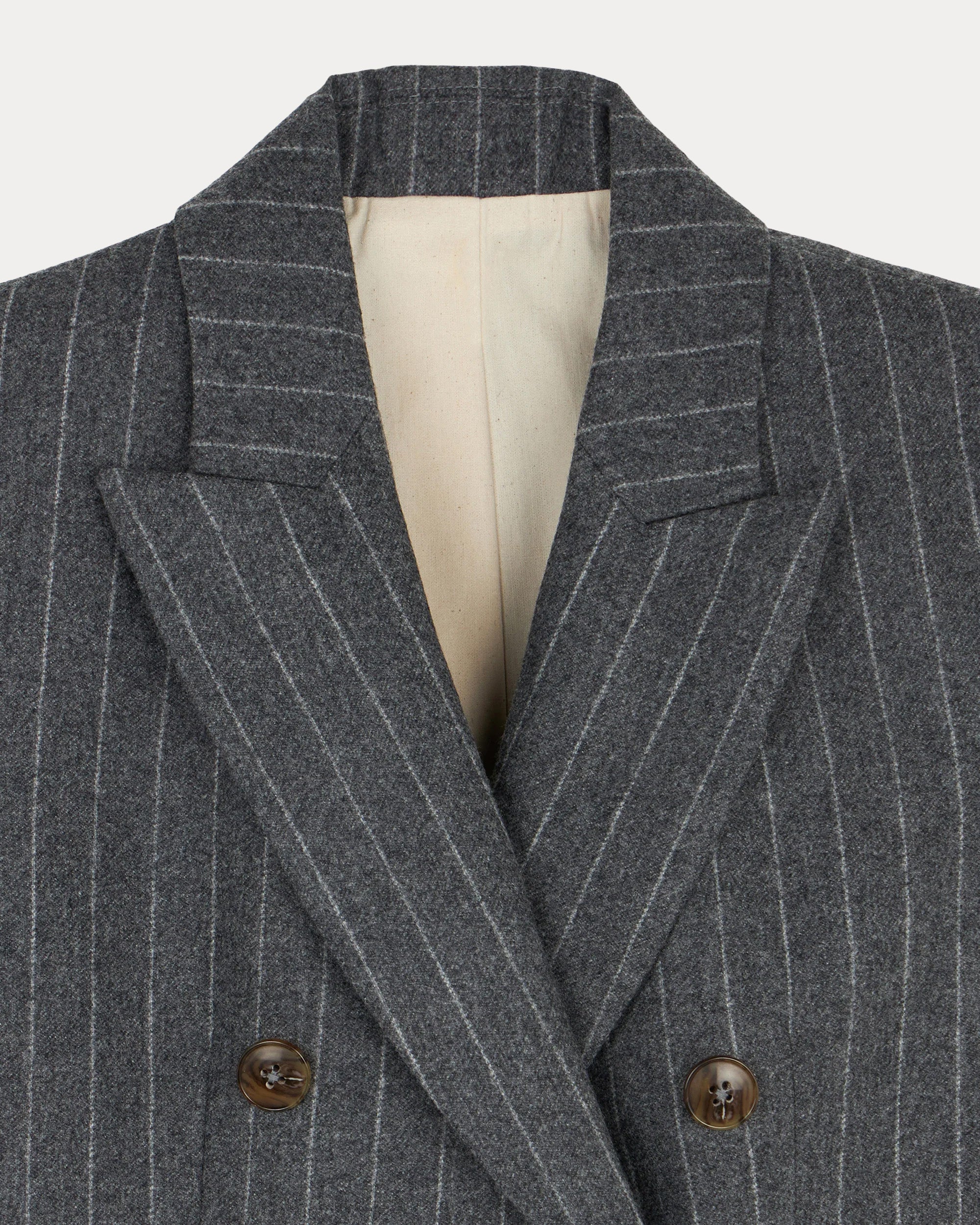 Brandy Pinstripe Double-Breasted Classic Jacket