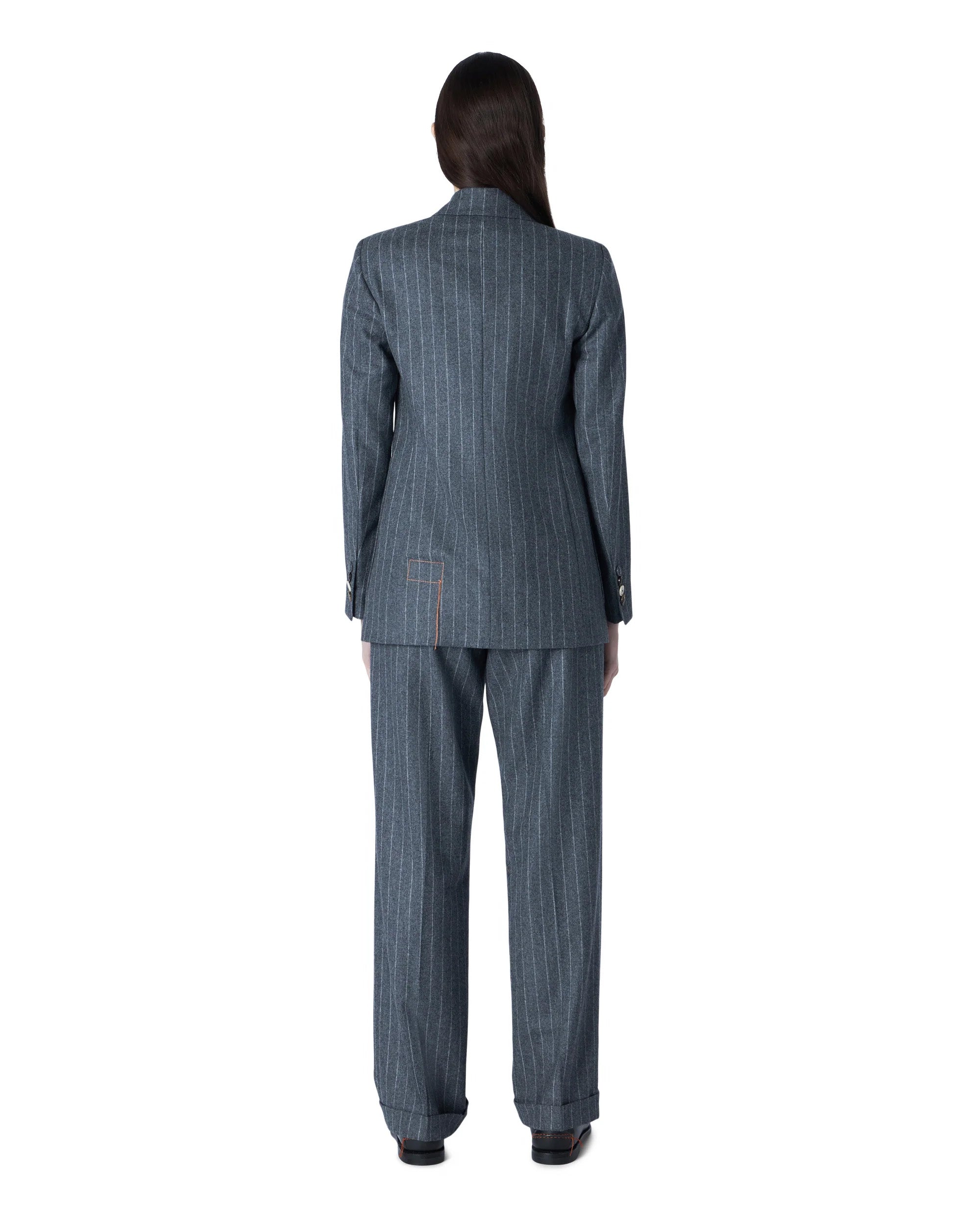 Brandy Pinstripe Double-Breasted Classic Jacket