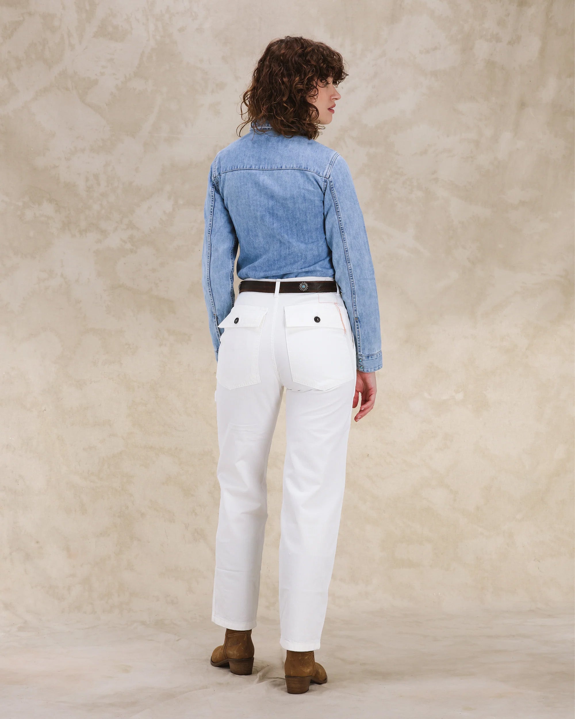 Brigitte Camicia in Denim Slim Fit Bleach Wash