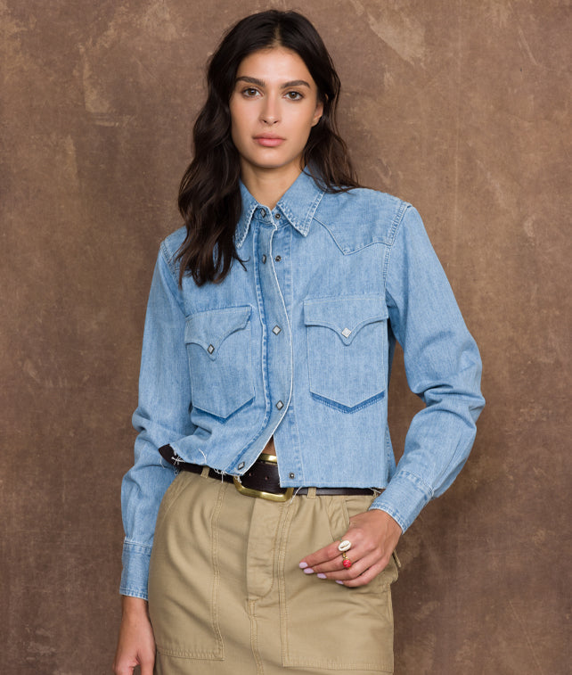 Caracas Camicia in Denim Bleach Wash