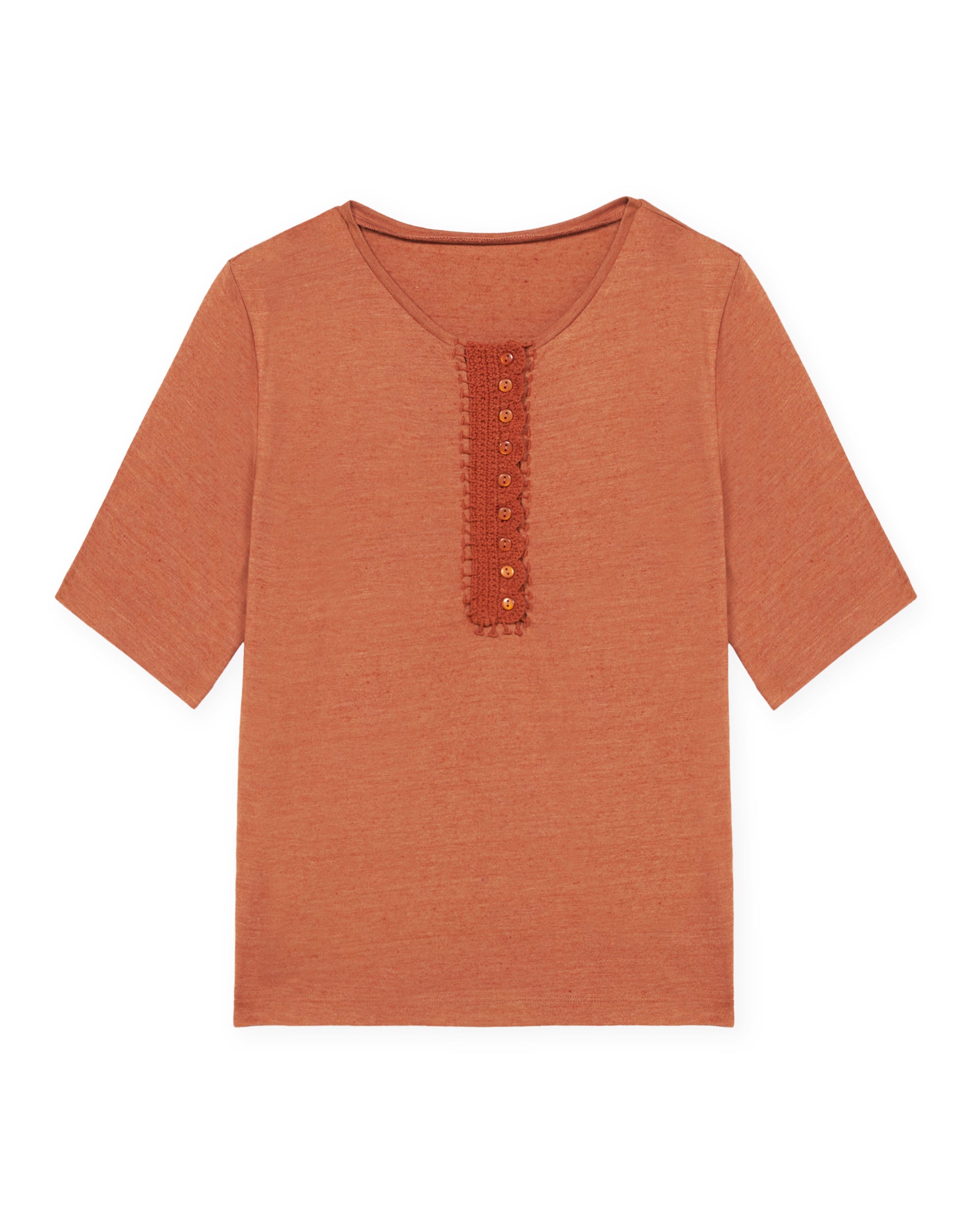 Cherry T-Shirt Serafino Con Crochet