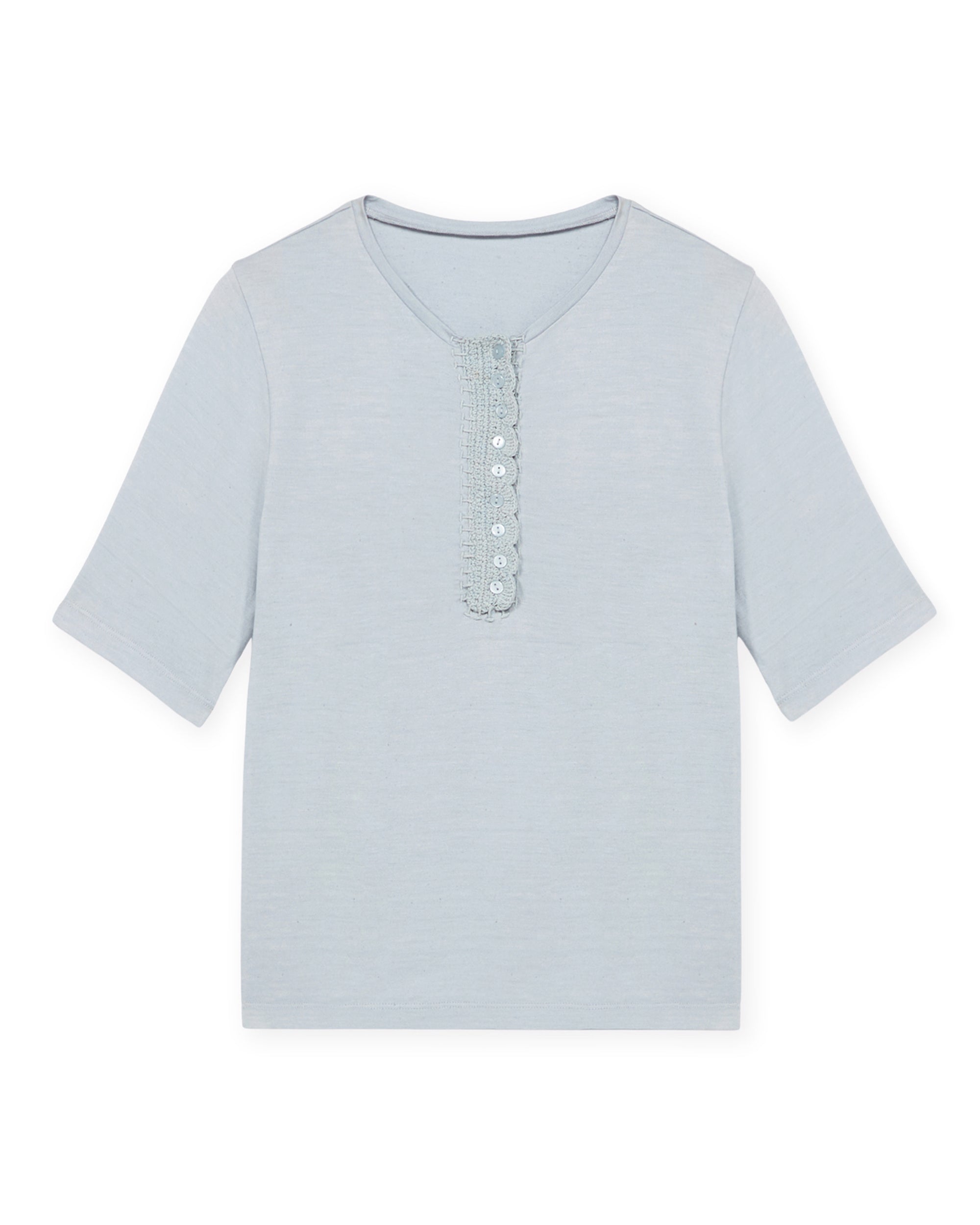 Cherry T-Shirt Serafino Con Crochet