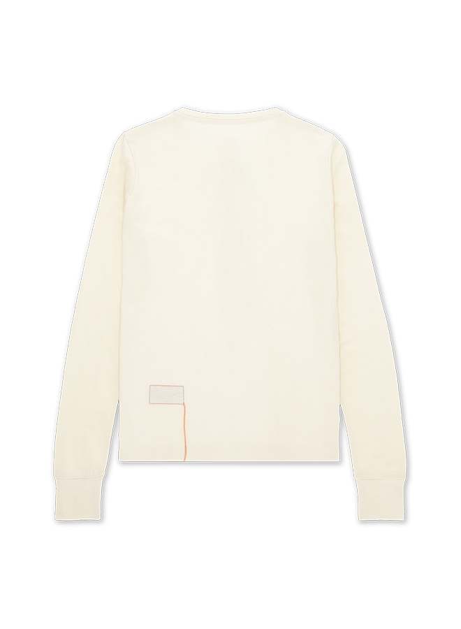 Coralie T-Shirt Serafino a Manica Lunga con Ricami Multi-Color