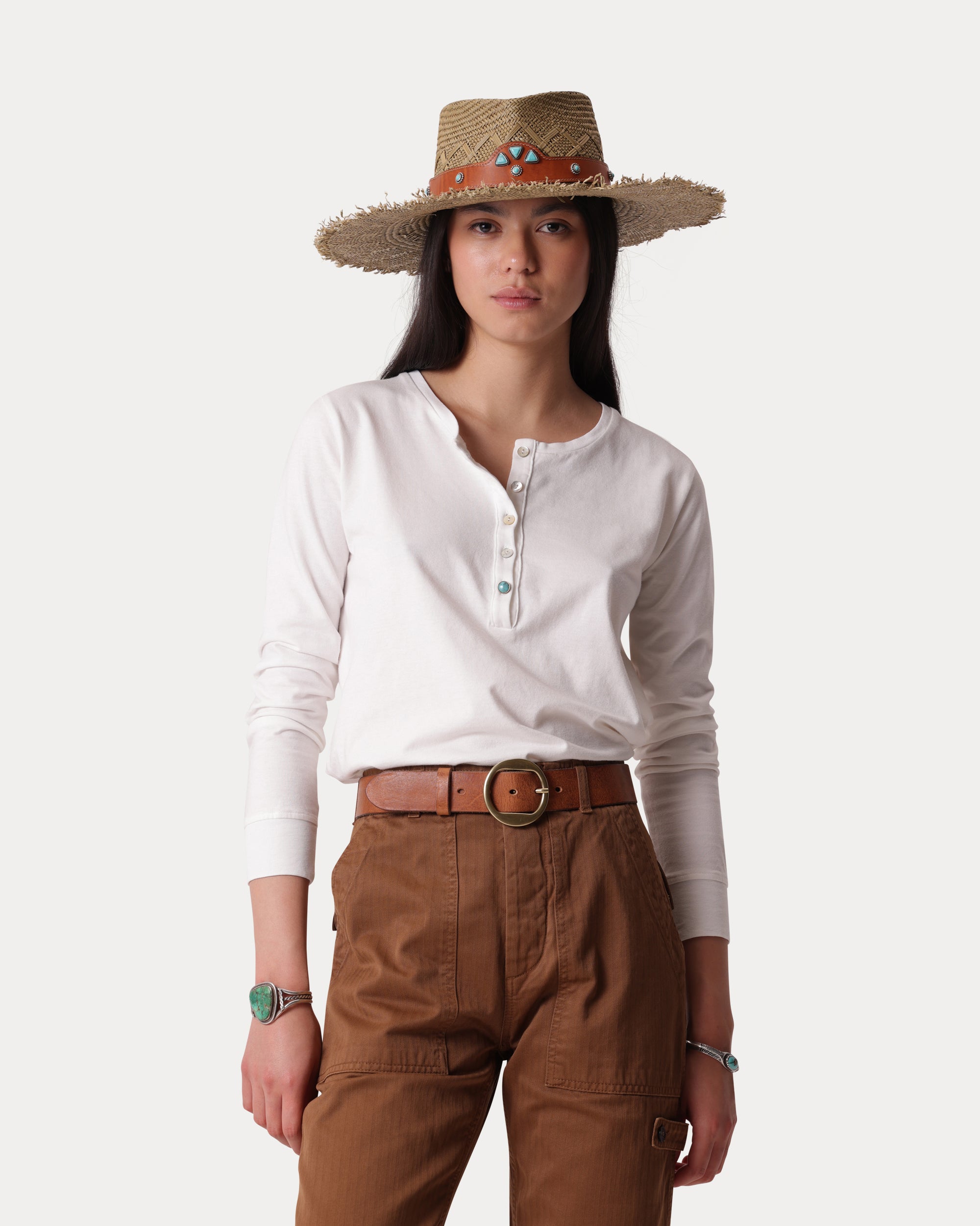 Coralie Long Sleeve Henley T-Shirt