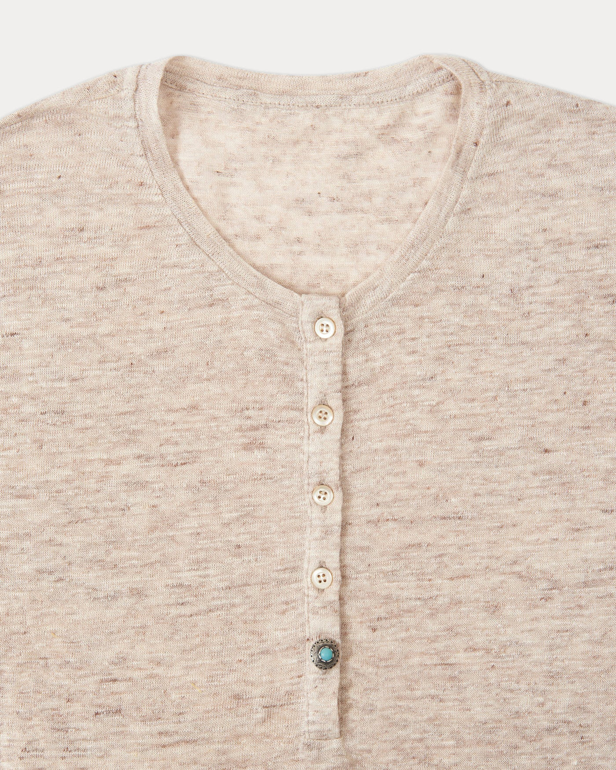 Coralie T-Shirt Serafino in Lino Melange