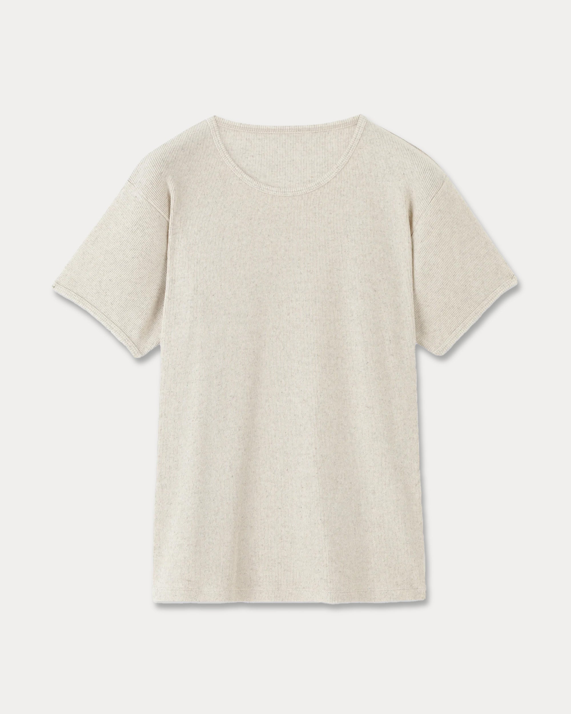 Courtney Ribbed Cotton Linen T-Shirt