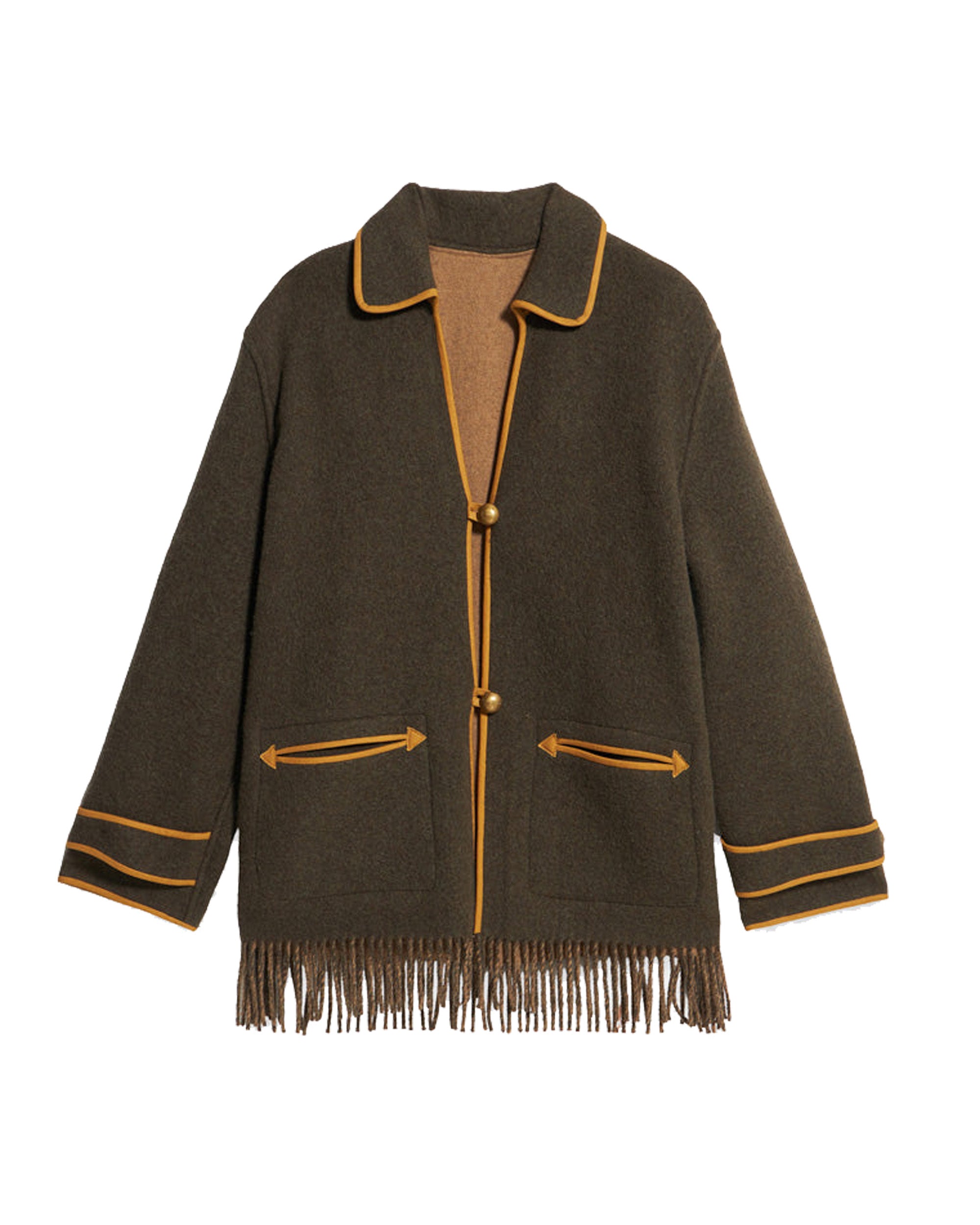 Danika Cappotto In Lana Con Frange