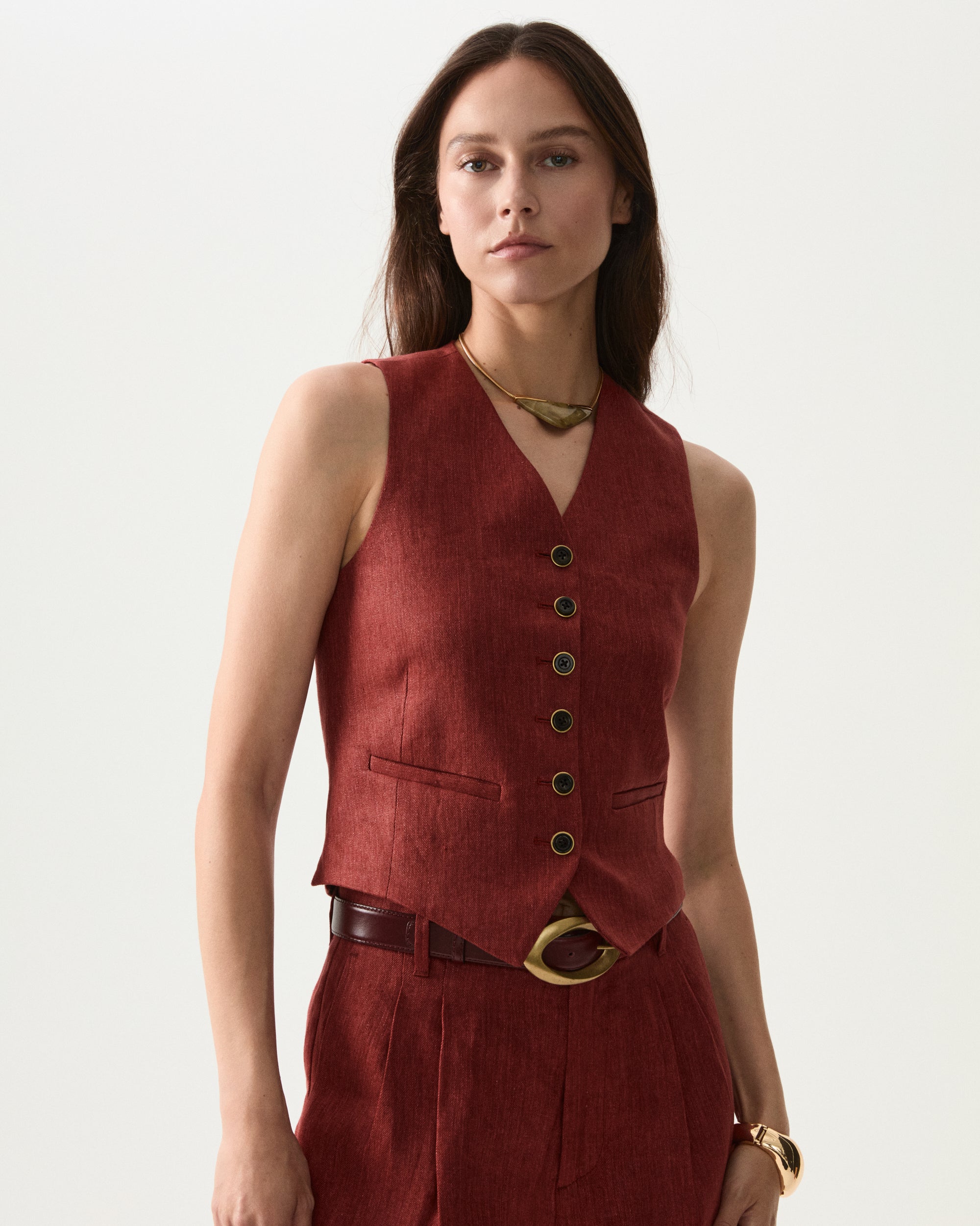 Demi Gilet In Lino