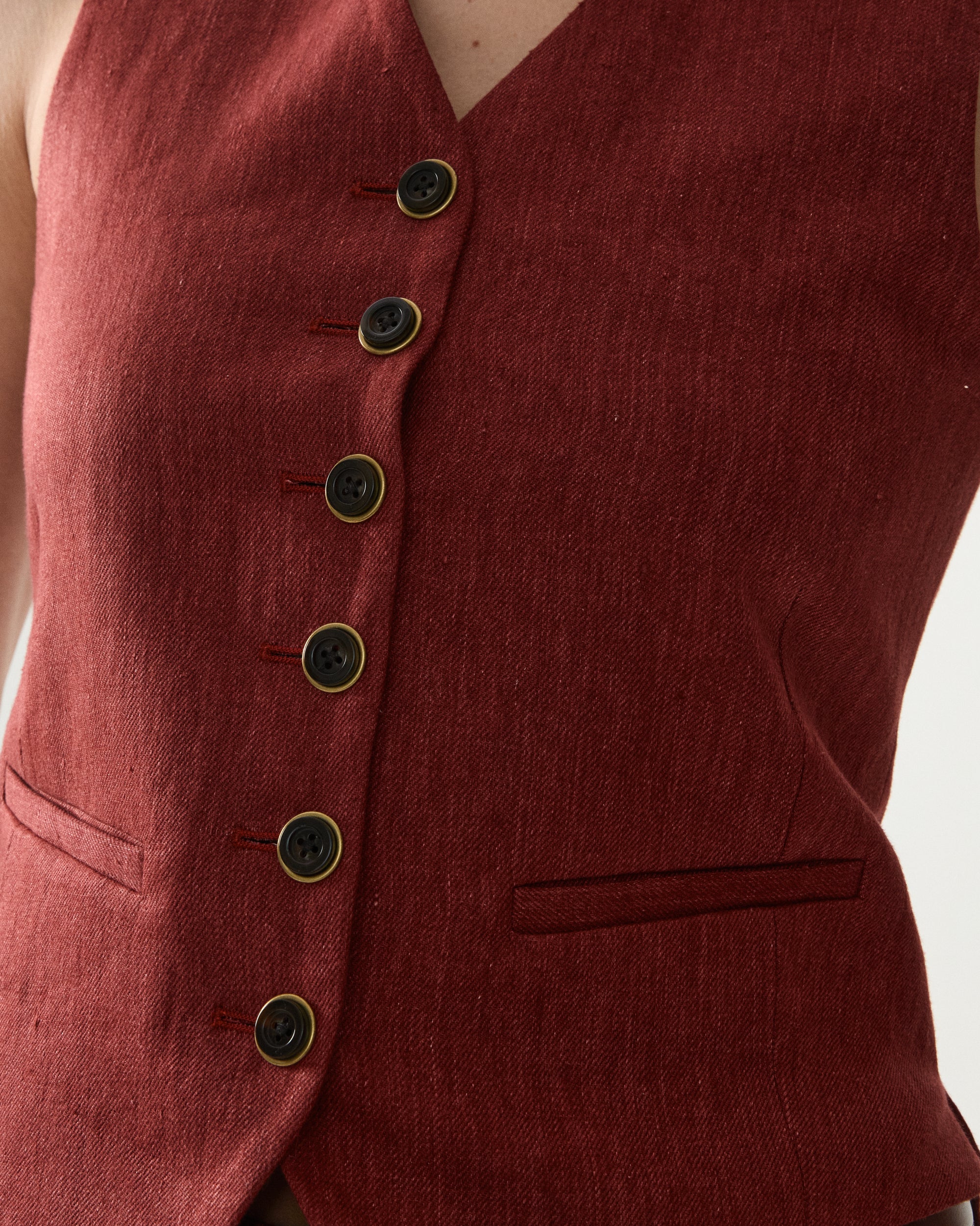 Demi Gilet In Lino