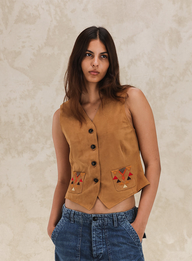 Denise Gilet In Pelle Scamosciata