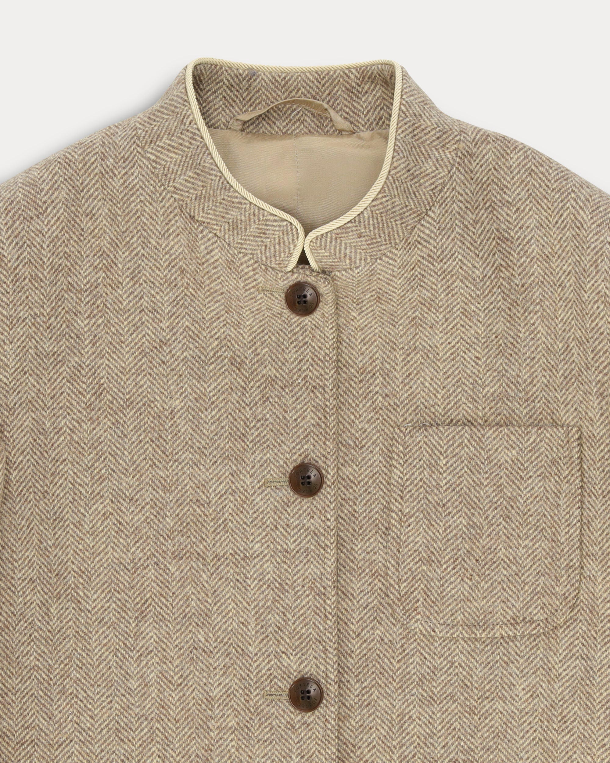 Fanny Single-Breasted Herringbone Wool Jacket