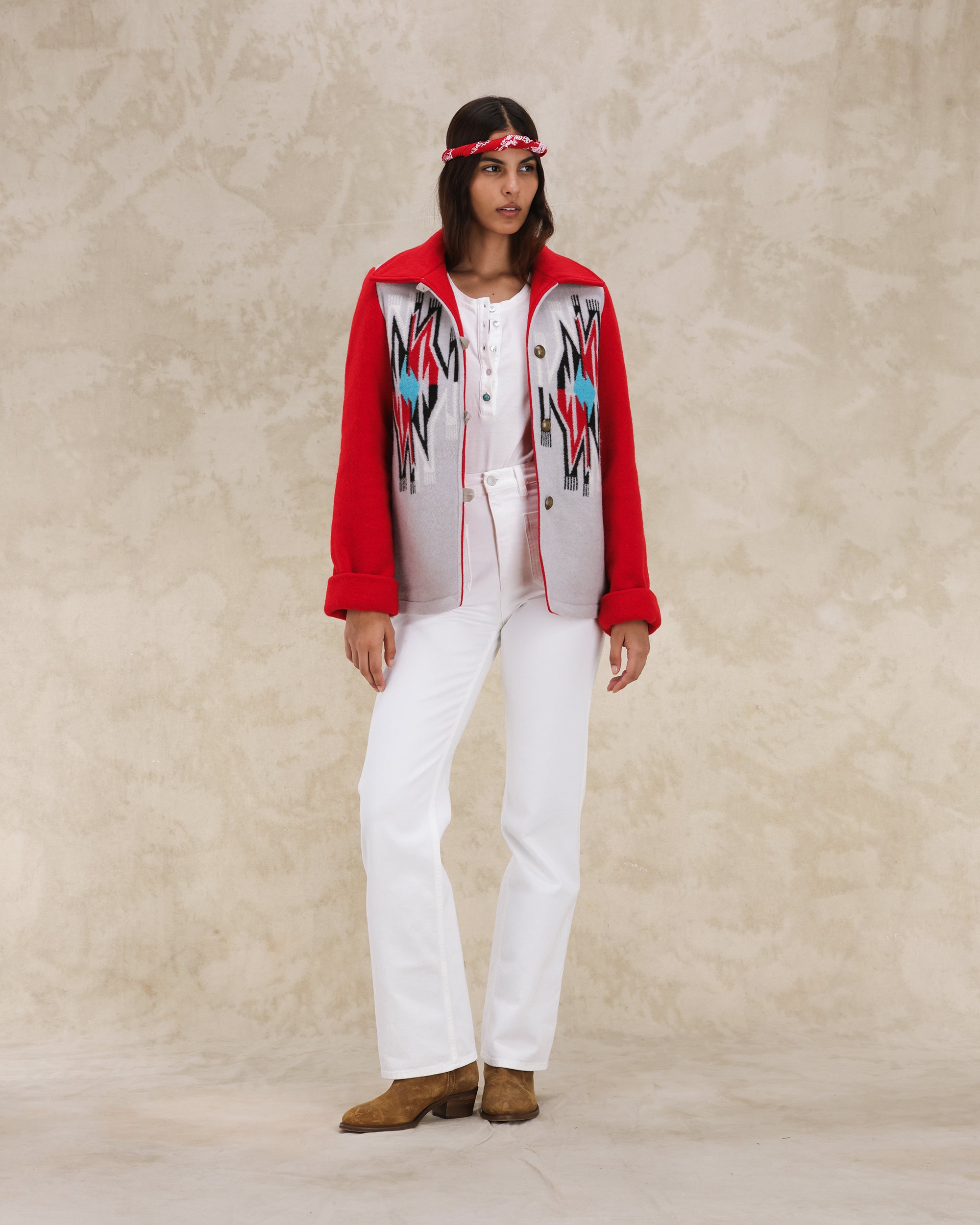 Fearce Giacca Navajo In Misto Lana